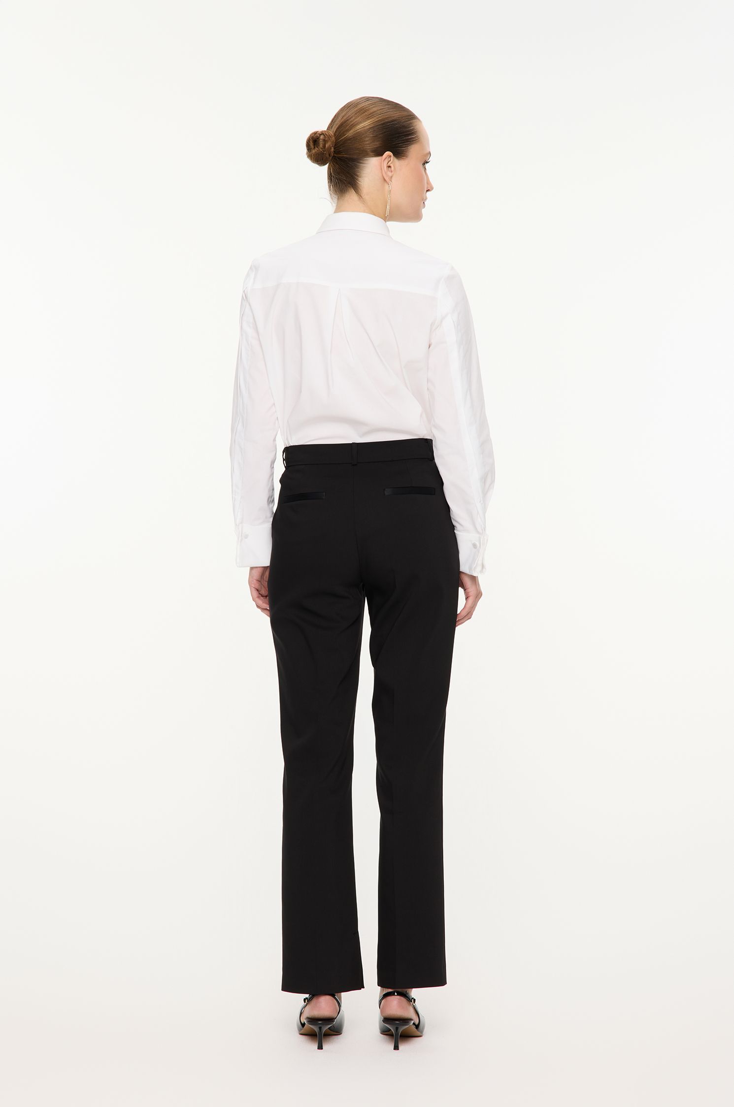 Garniturowe spodnie z rozcięciami Solar Obraz 4