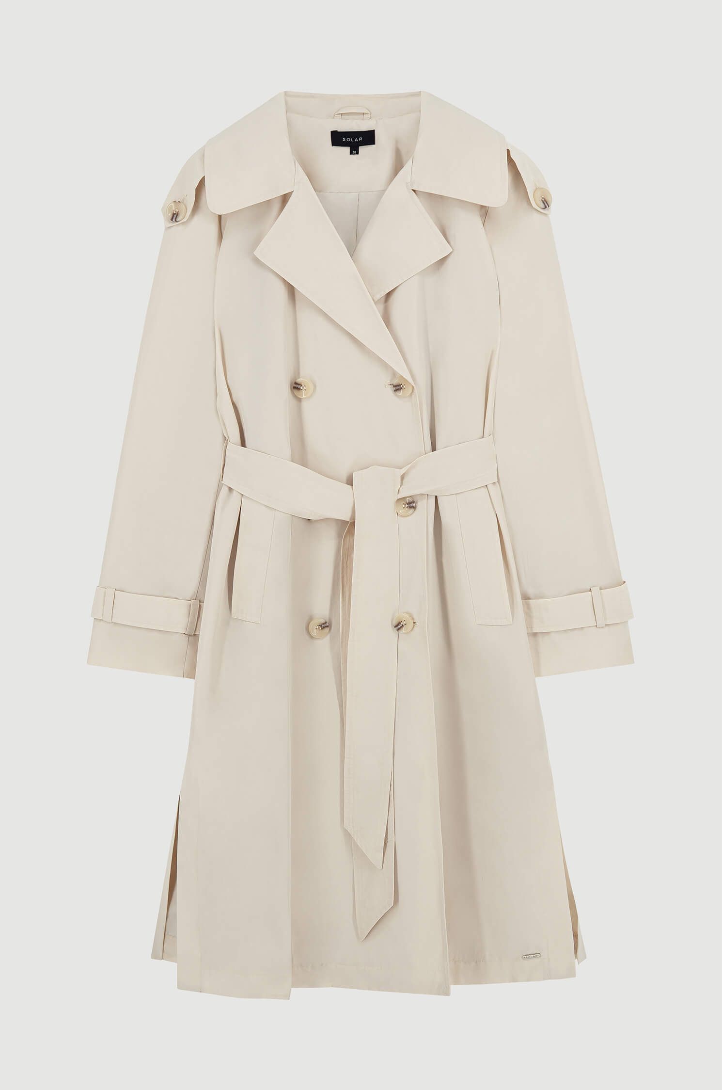 Dwurzędowy trencz z paskiem Solar Obraz 4