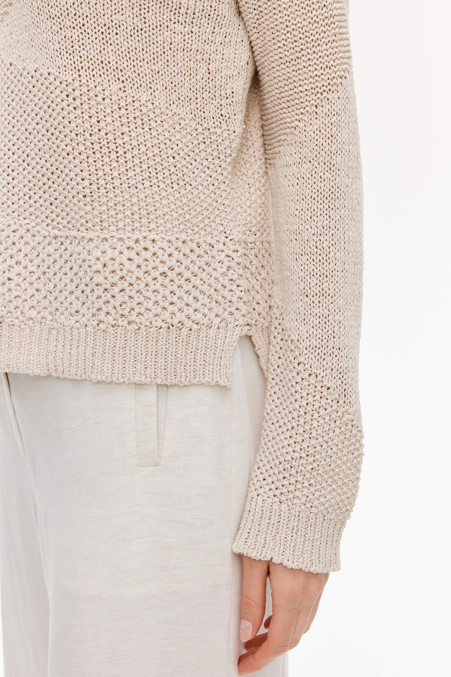 Dzianinowy sweter ze strukturalnym zdobieniem Solar Obraz 3