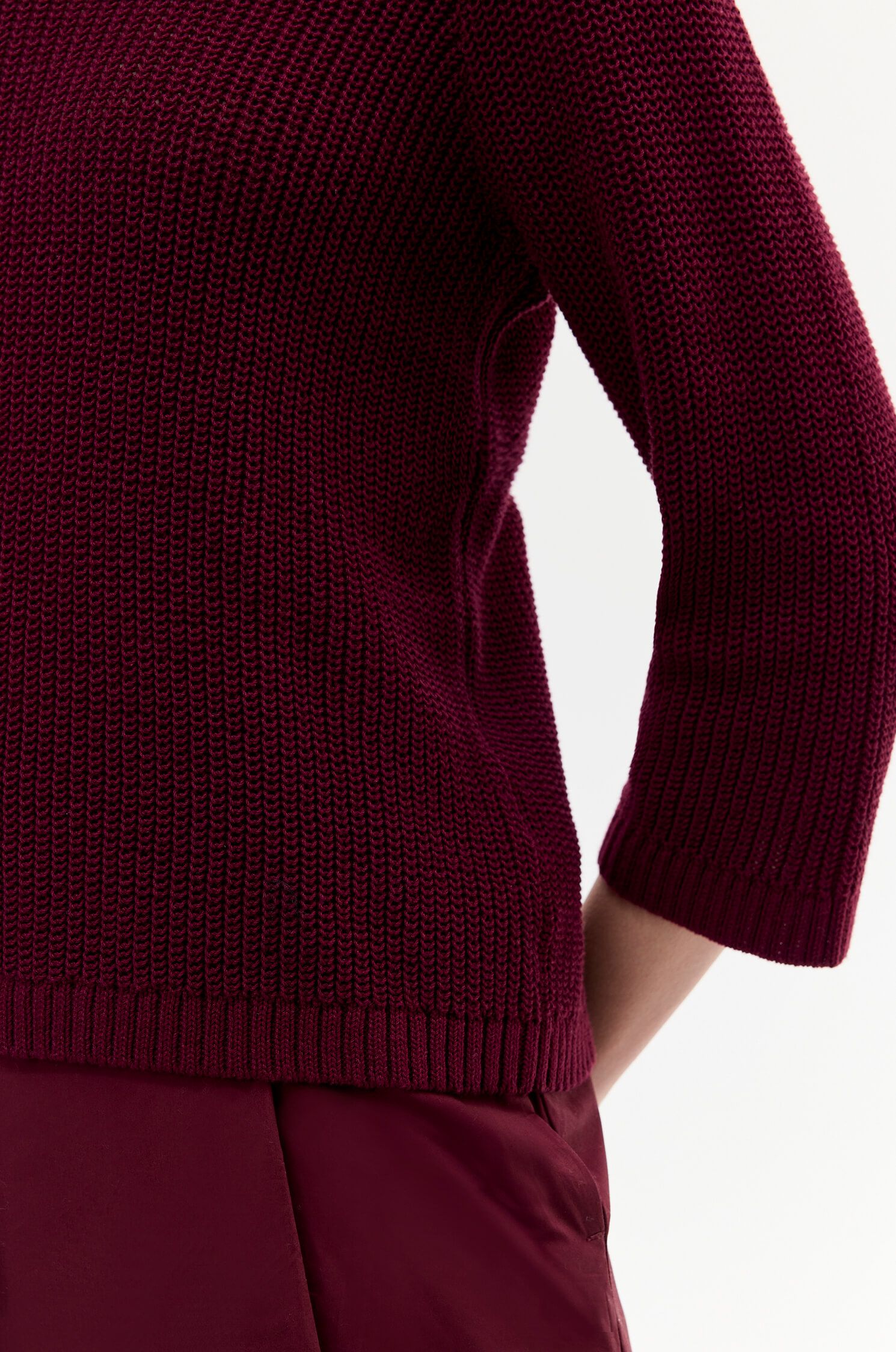 Strukturalny sweter marsala Solar Obraz 4