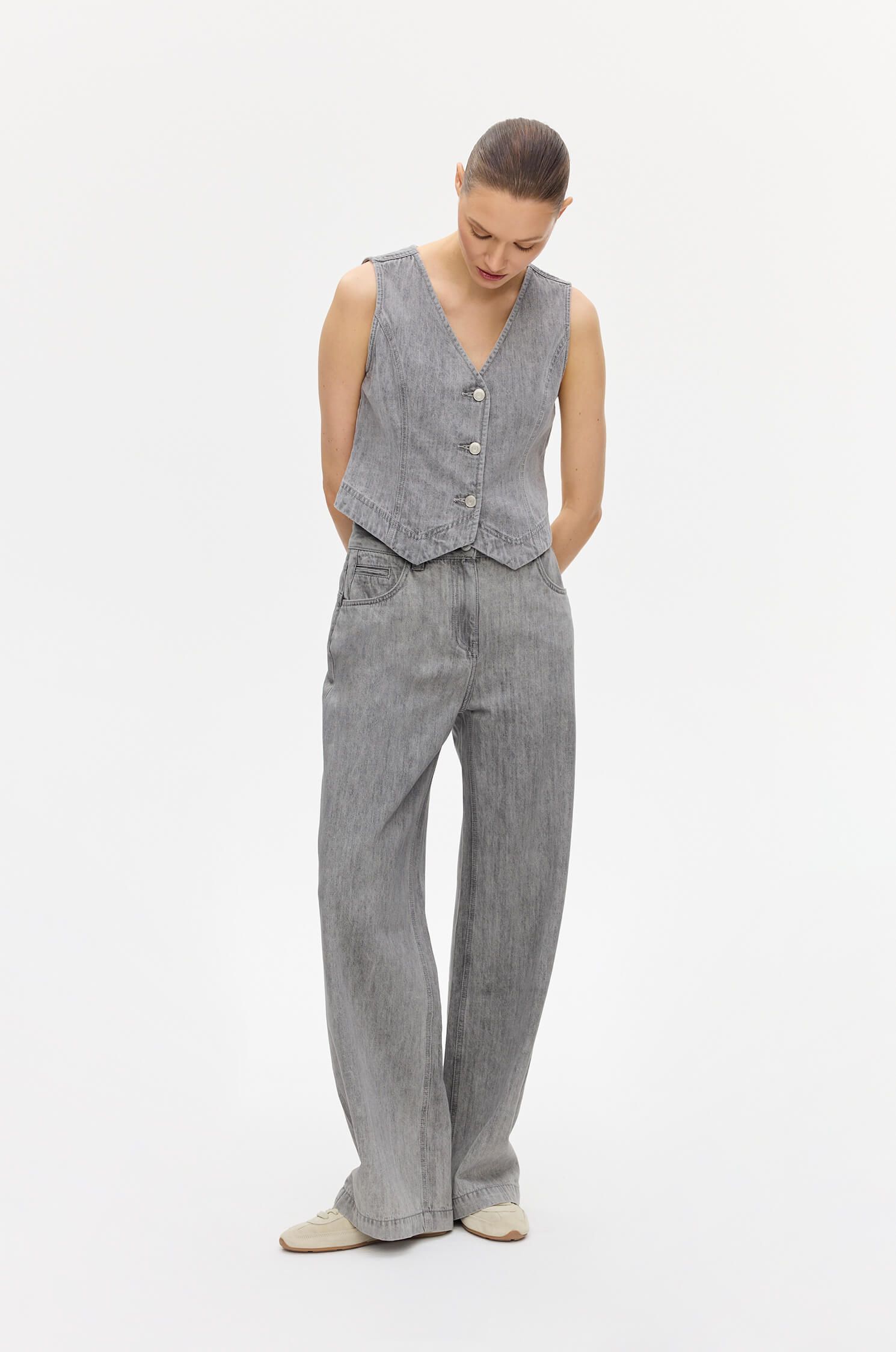Jeansy typu wide leg Solar Obraz 1