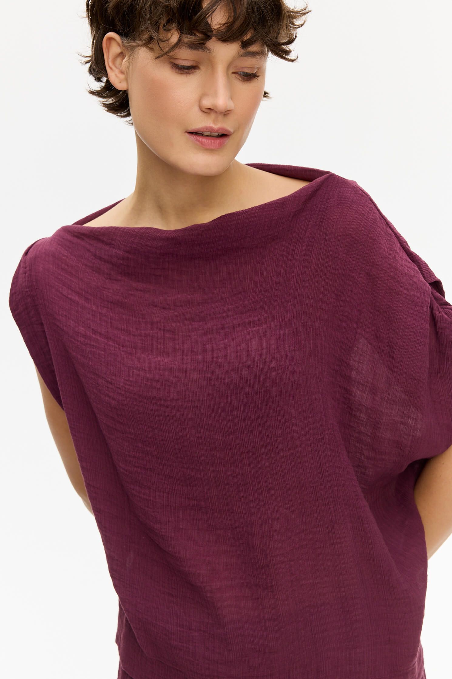 Top w kolorze marsala Solar Obraz 4