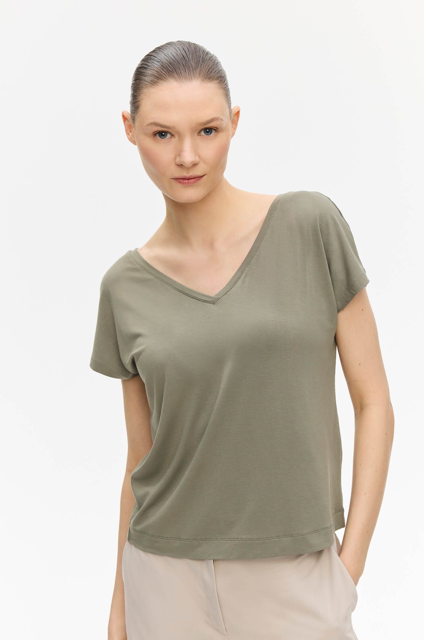T-shirt z wiskozy Solar Obraz 3