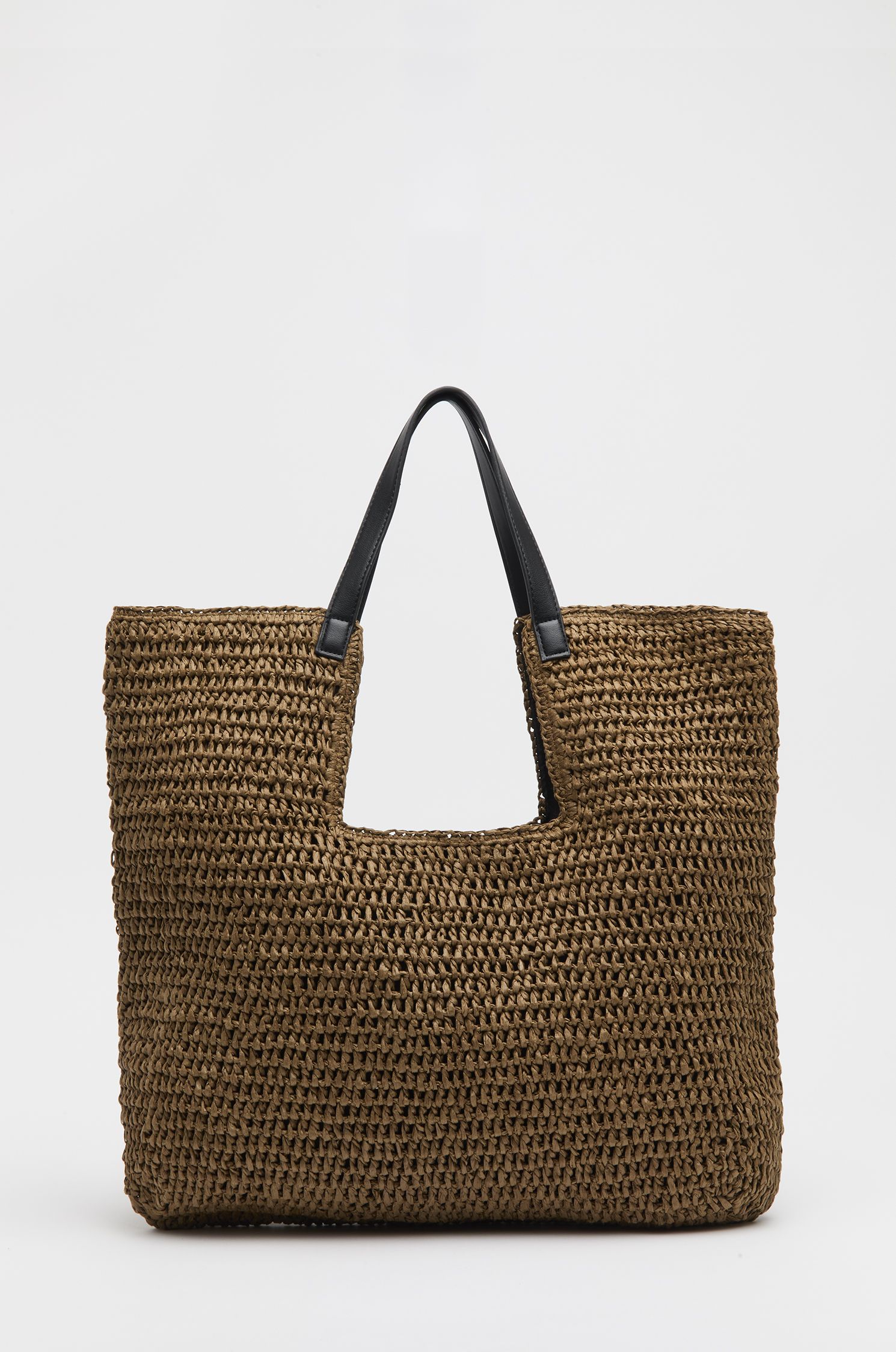 Brązowa pleciona torba typu shopper Solar Obraz 1