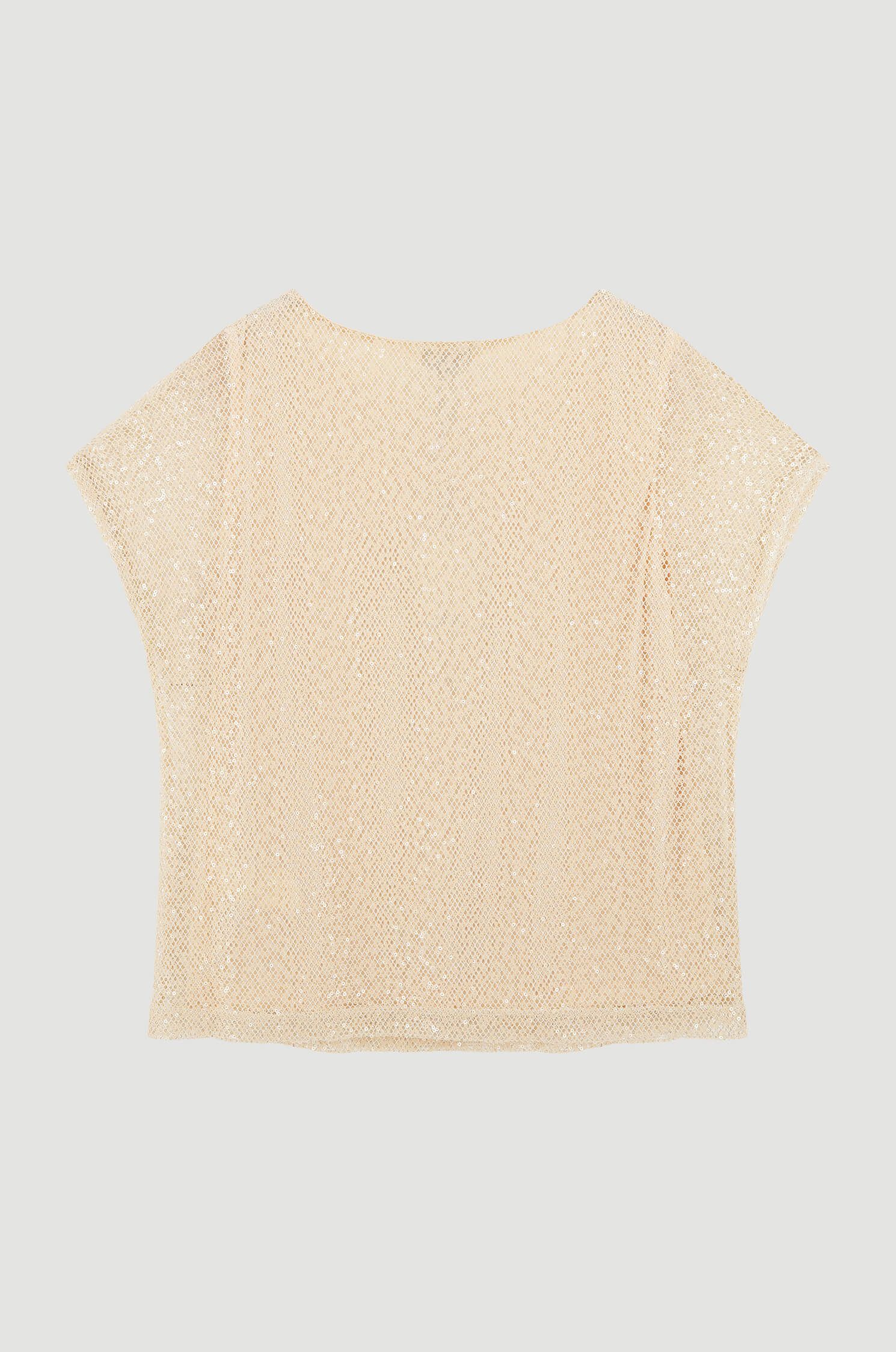 Połyskująca bluzka z dekoltem w łódkę Solar Obraz 5