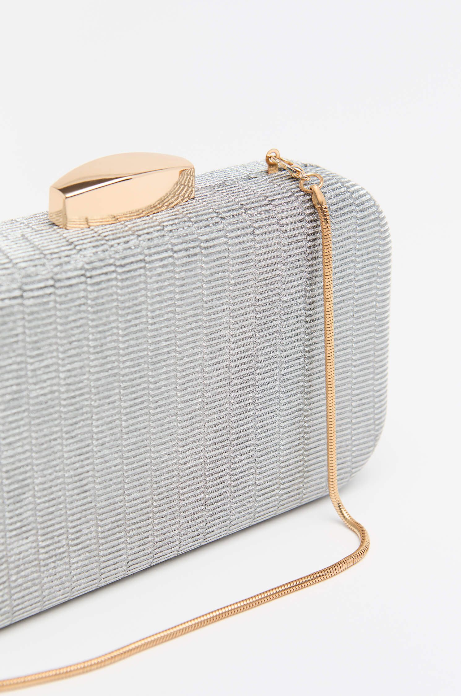 Srebrna torebka na złotym łańcuszku Solar Obraz 3