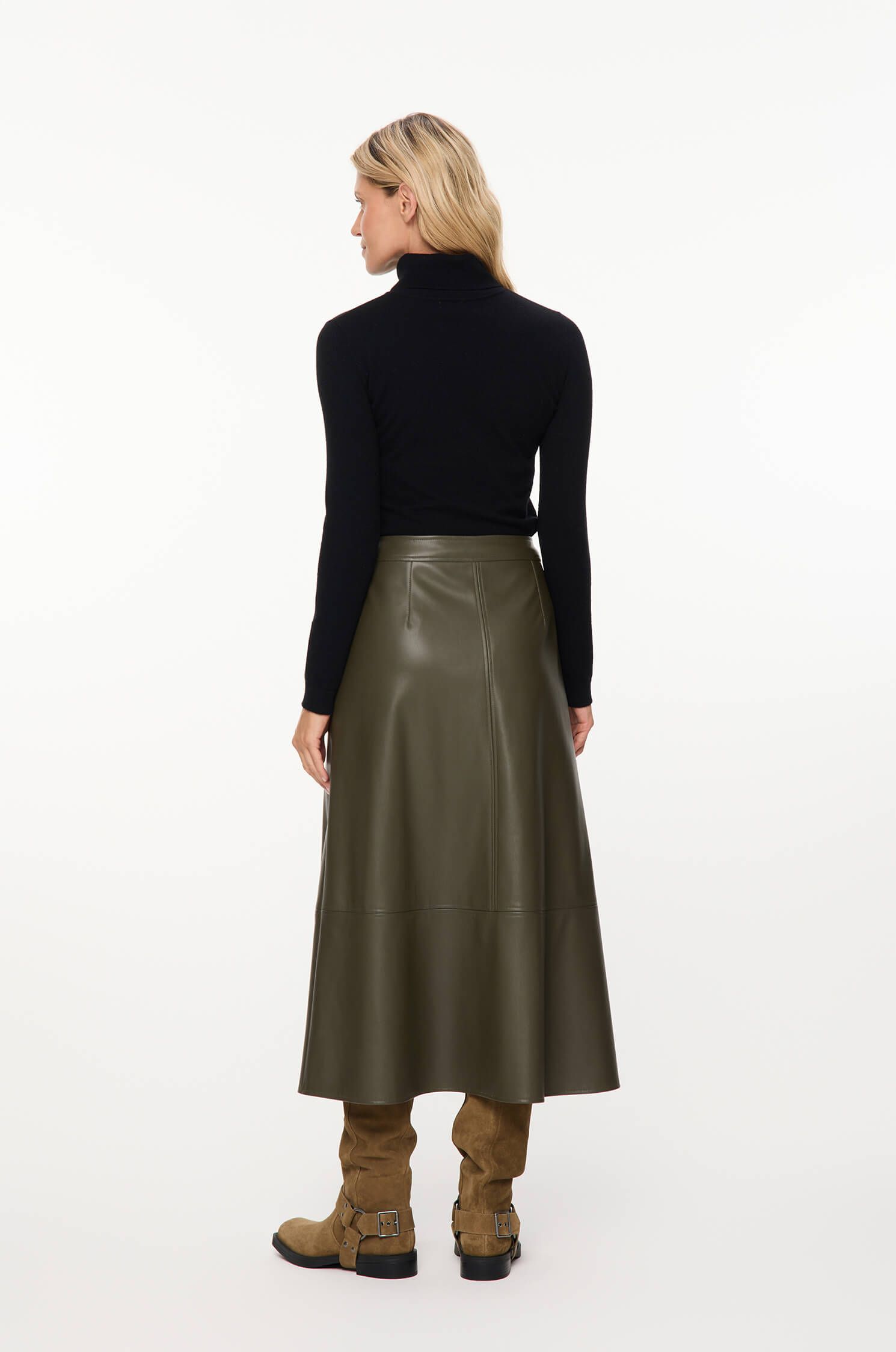 Spódnica khaki Solar Obraz 4