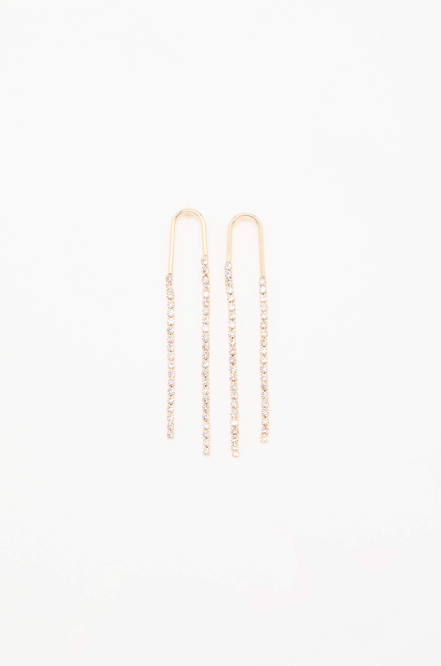 Złote kolczyki z podwójnym łańcuszkiem Solar Obraz 1