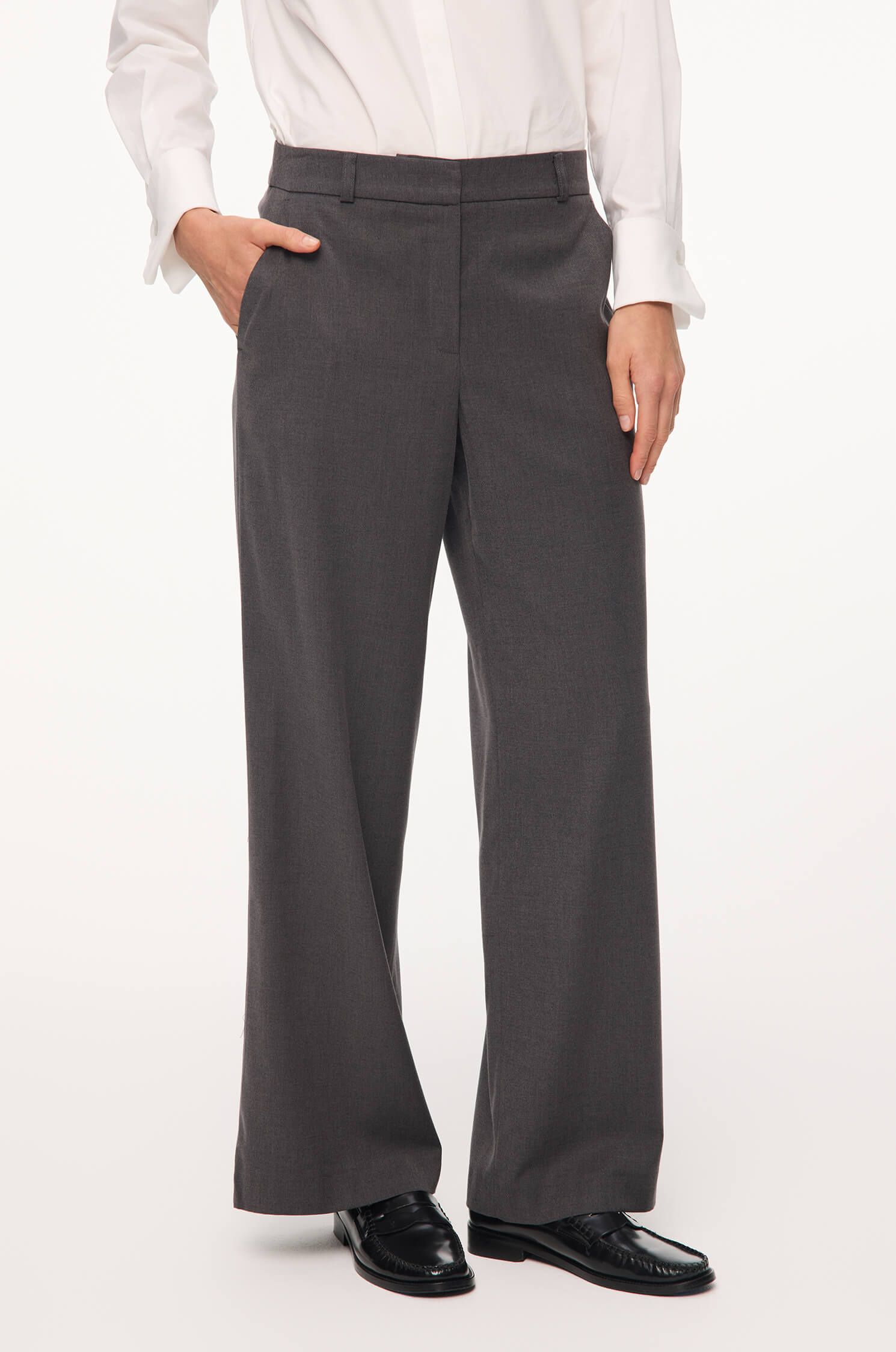 Grafitowe spodnie z wełną Solar Obraz 2