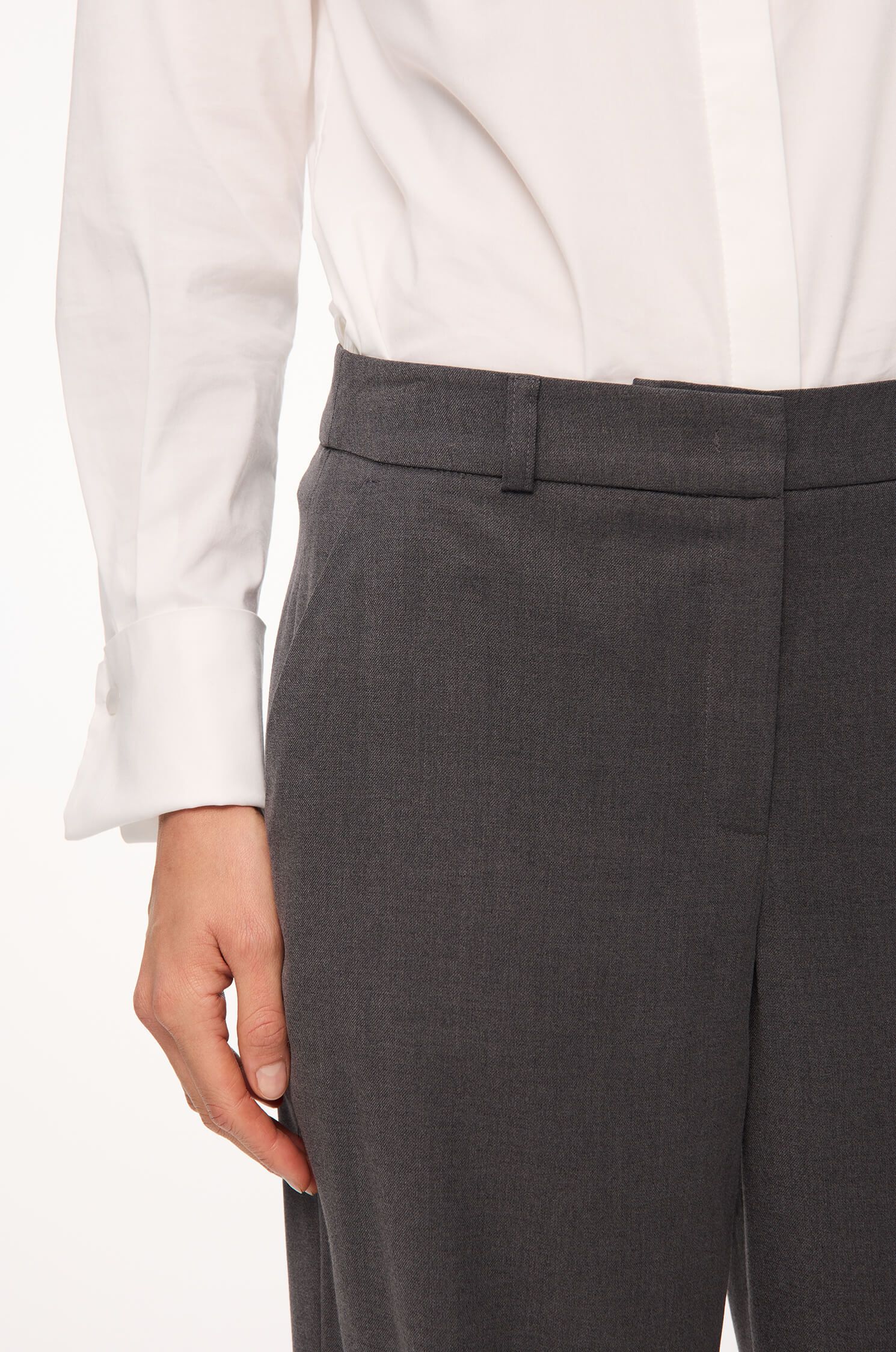 Grafitowe spodnie z wełną Solar Obraz 3