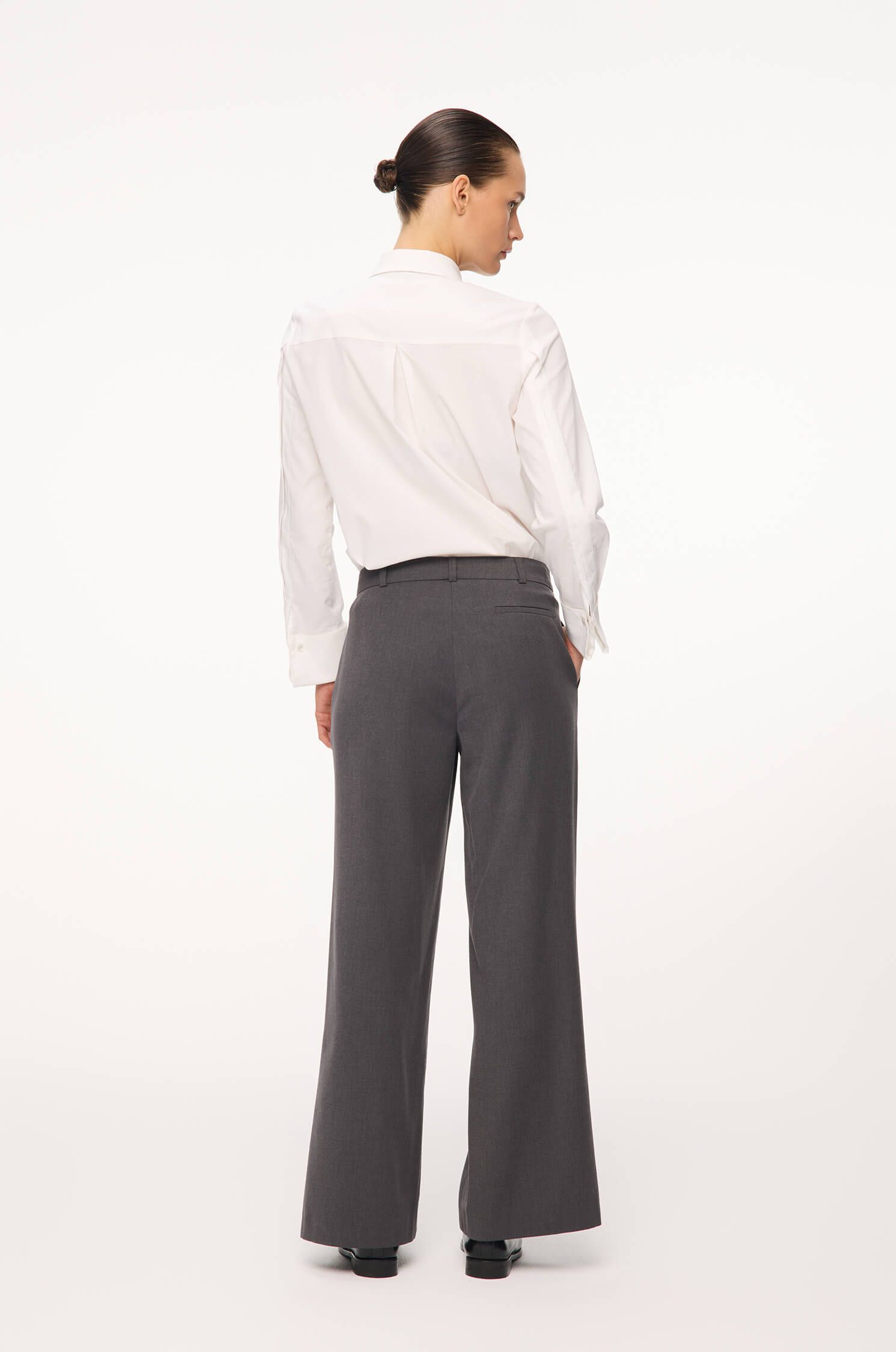 Grafitowe spodnie z wełną Solar Obraz 4