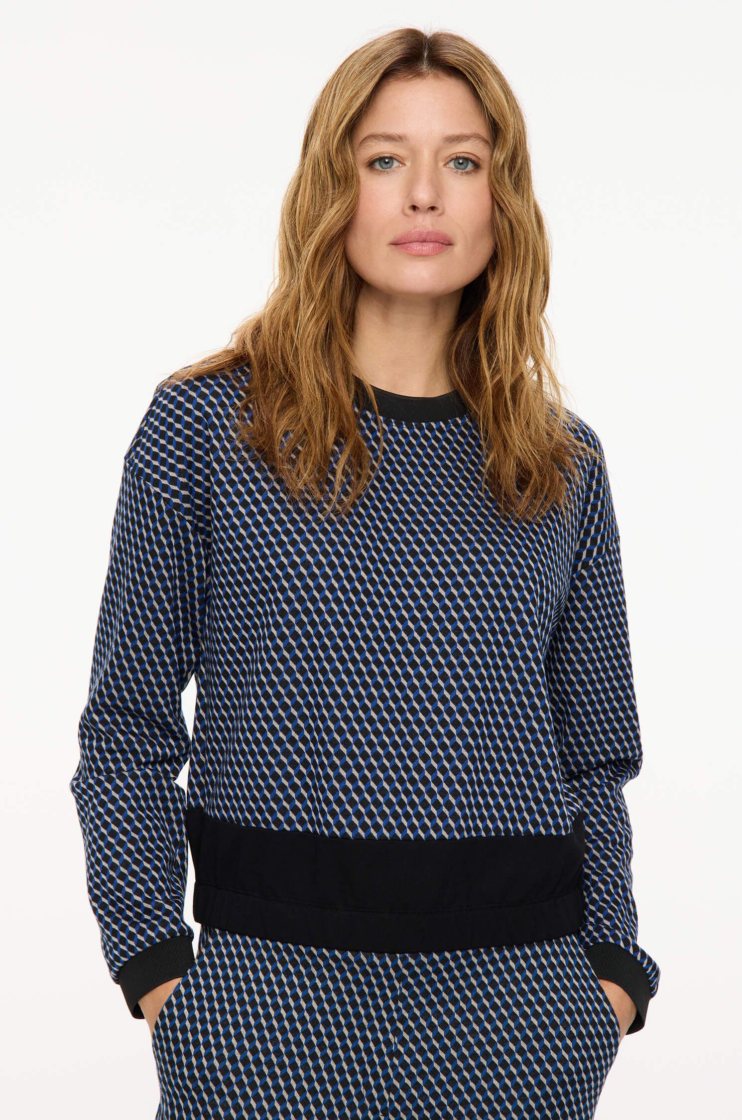 Bluza w drobną kratę Solar Obraz 2