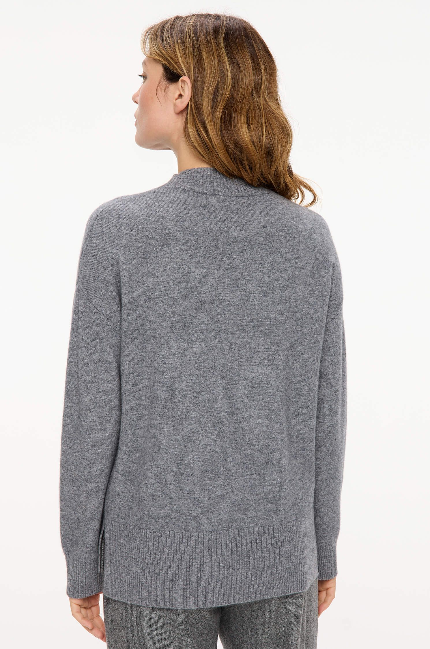Sweter z wełny merino ze stójką Solar Obraz 4