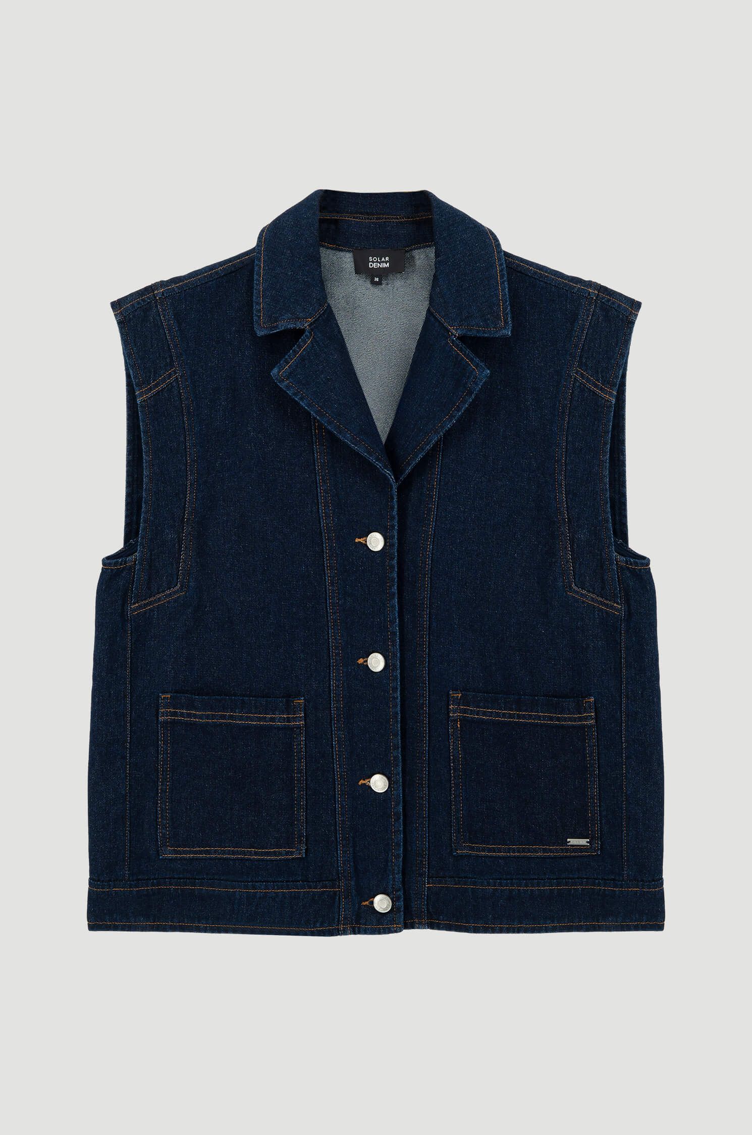 Kamizelka z ciemnego jeansu Solar Obraz 3