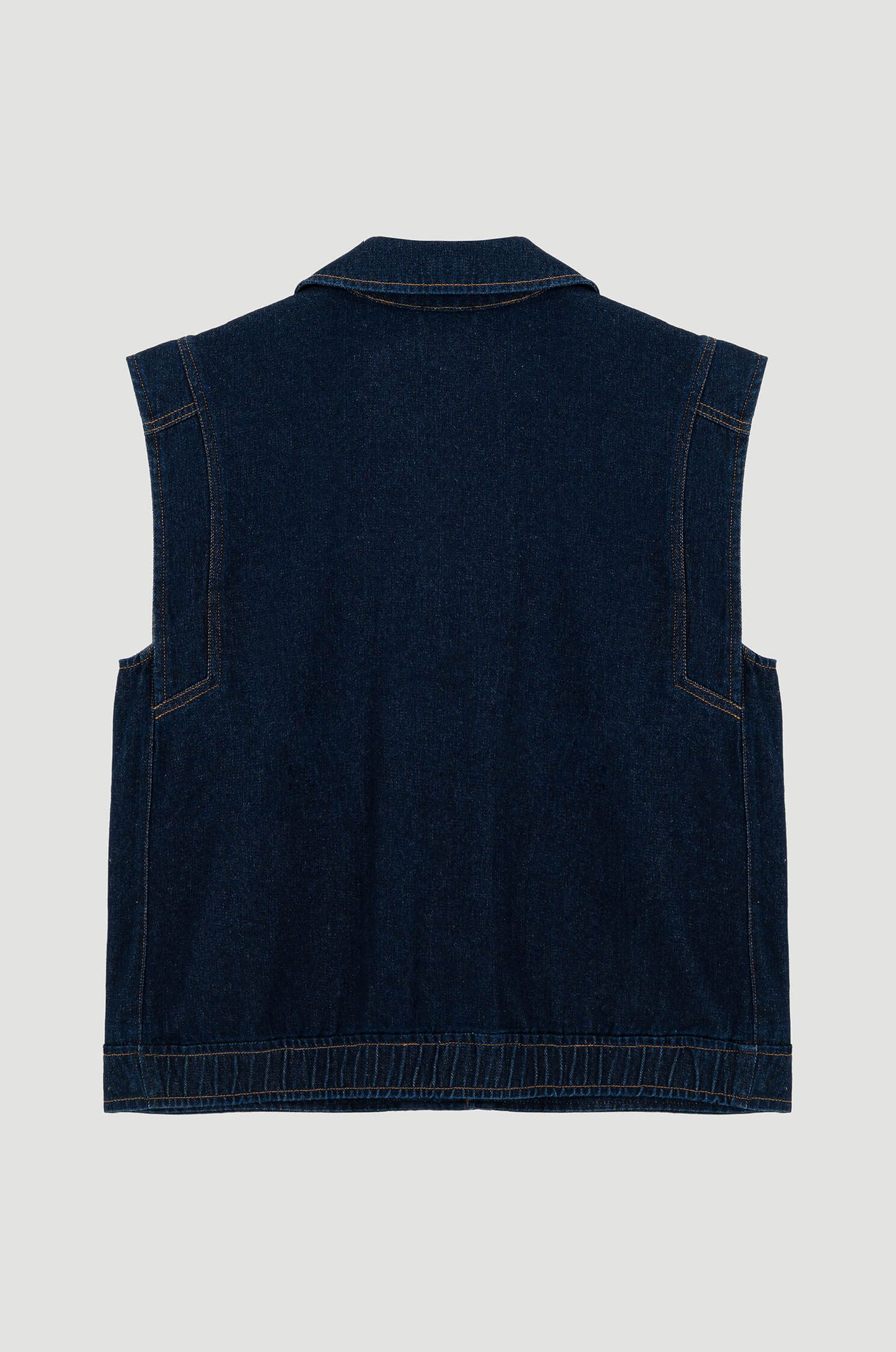 Kamizelka z ciemnego jeansu Solar Obraz 4