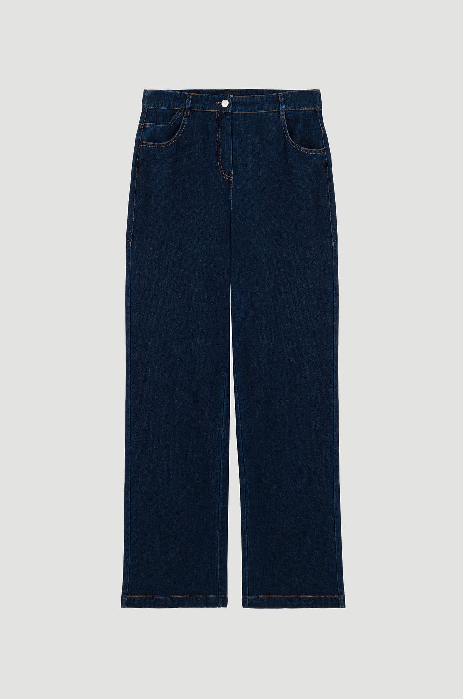 Spodnie z ciemnego jeansu z prostą nogawką Solar Obraz 3