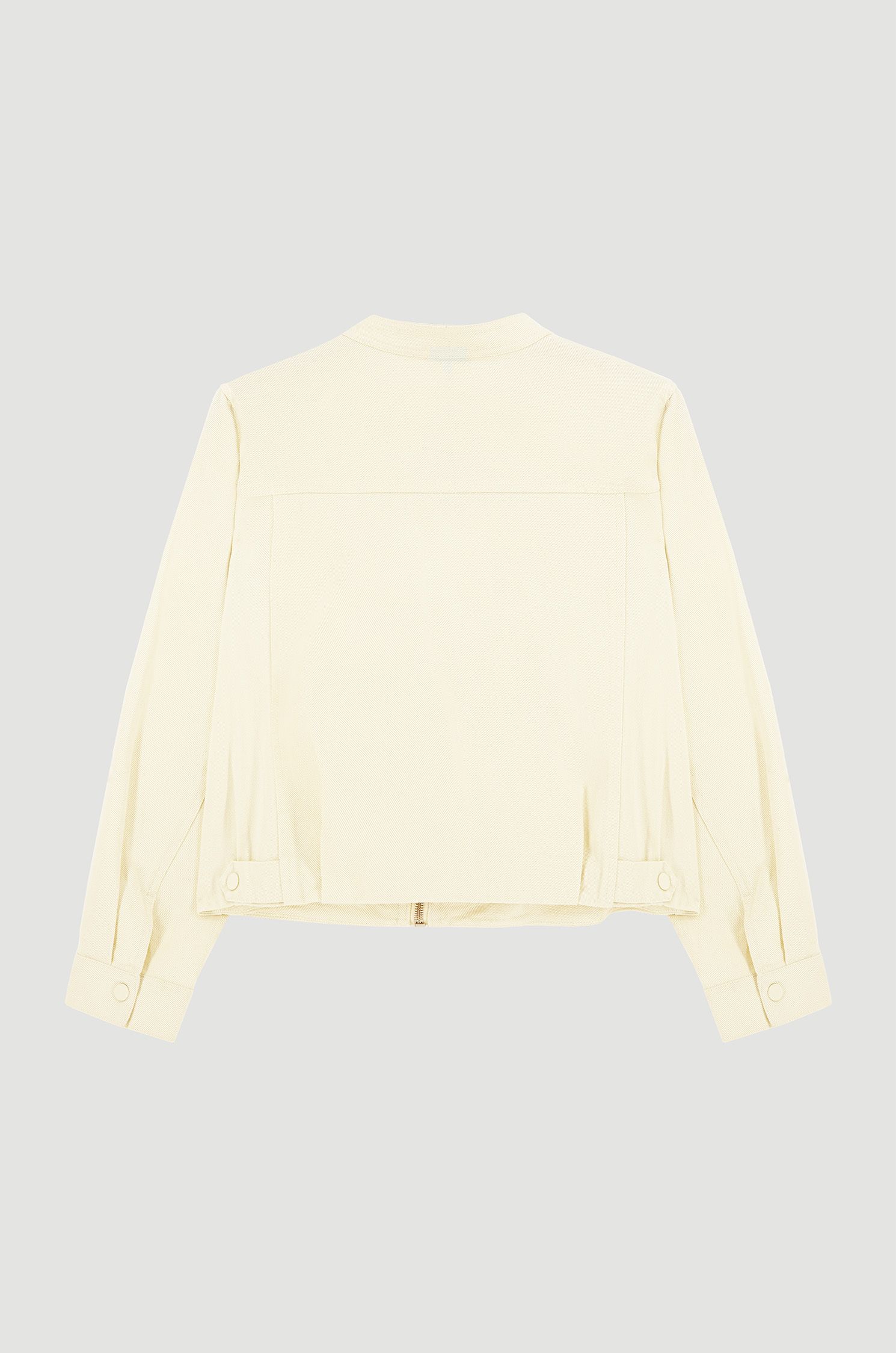 Beżowa kurtka jeansowa ze stójką Solar Obraz 5