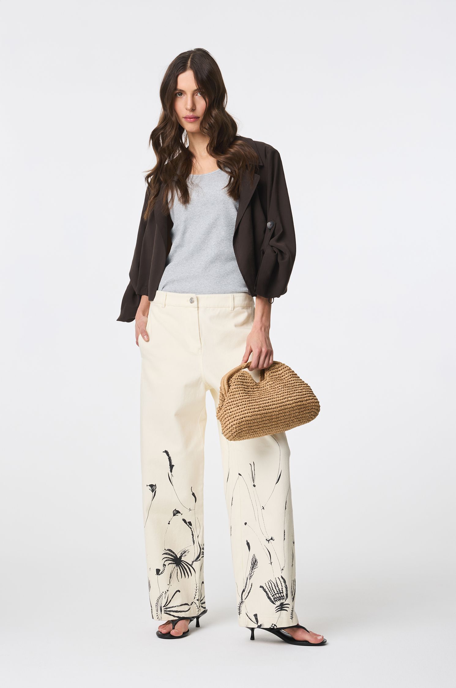 Spodnie z roślinnym wzorem Solar Obraz 1