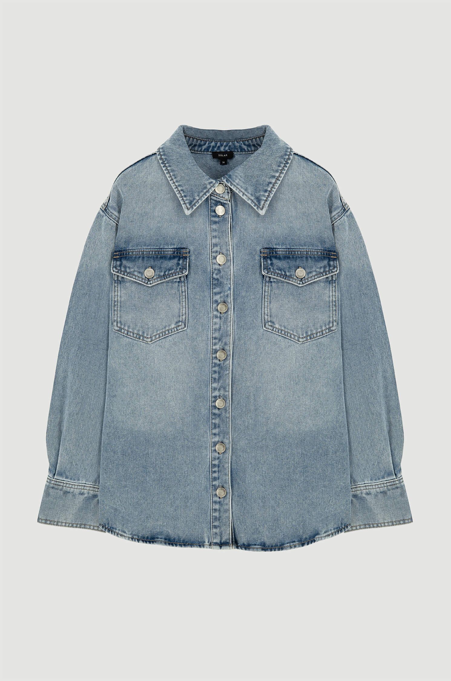 Jeansowa koszula zapinana na guziki Solar Obraz 4