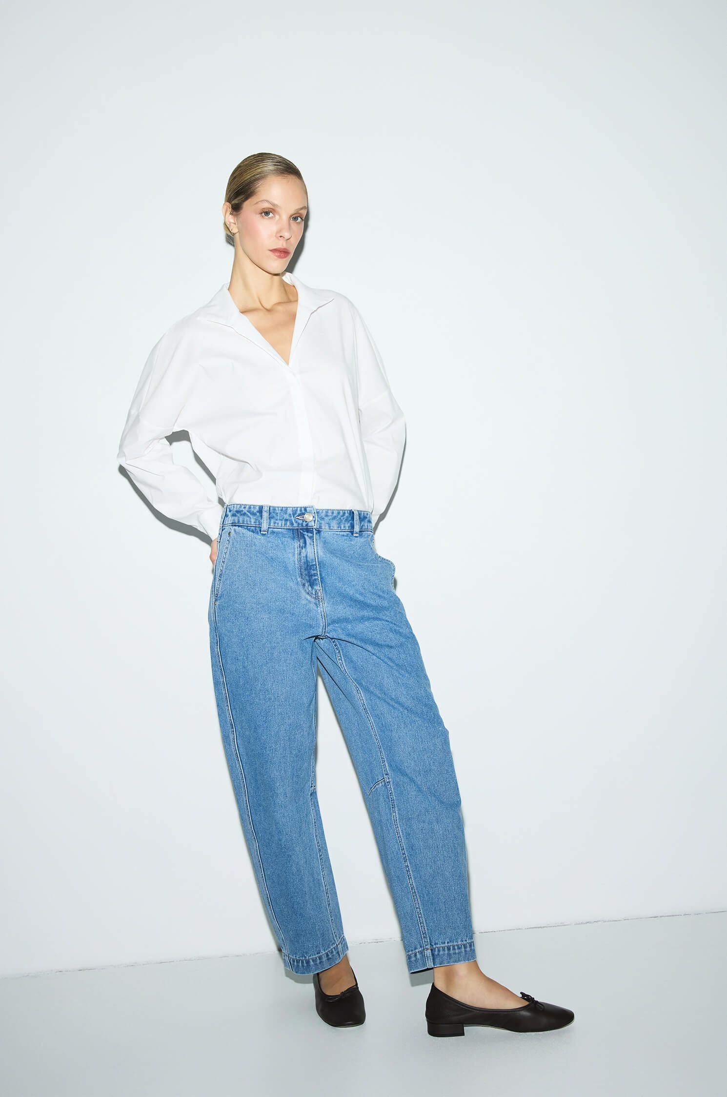 Spodnie jeansowe typu barrel Solar Obraz 4