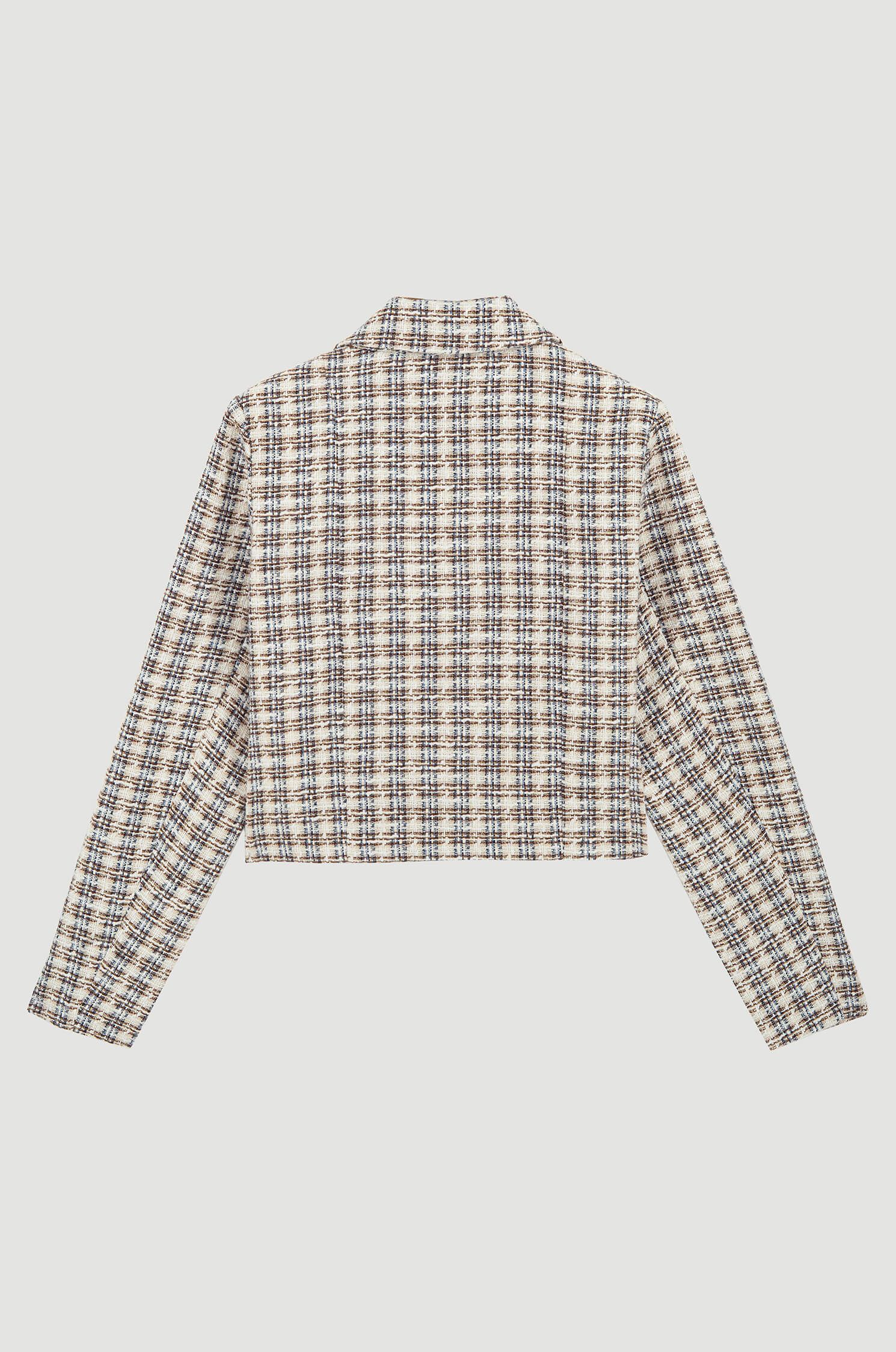 Żakardowa marynarka w kratę Solar Obraz 6