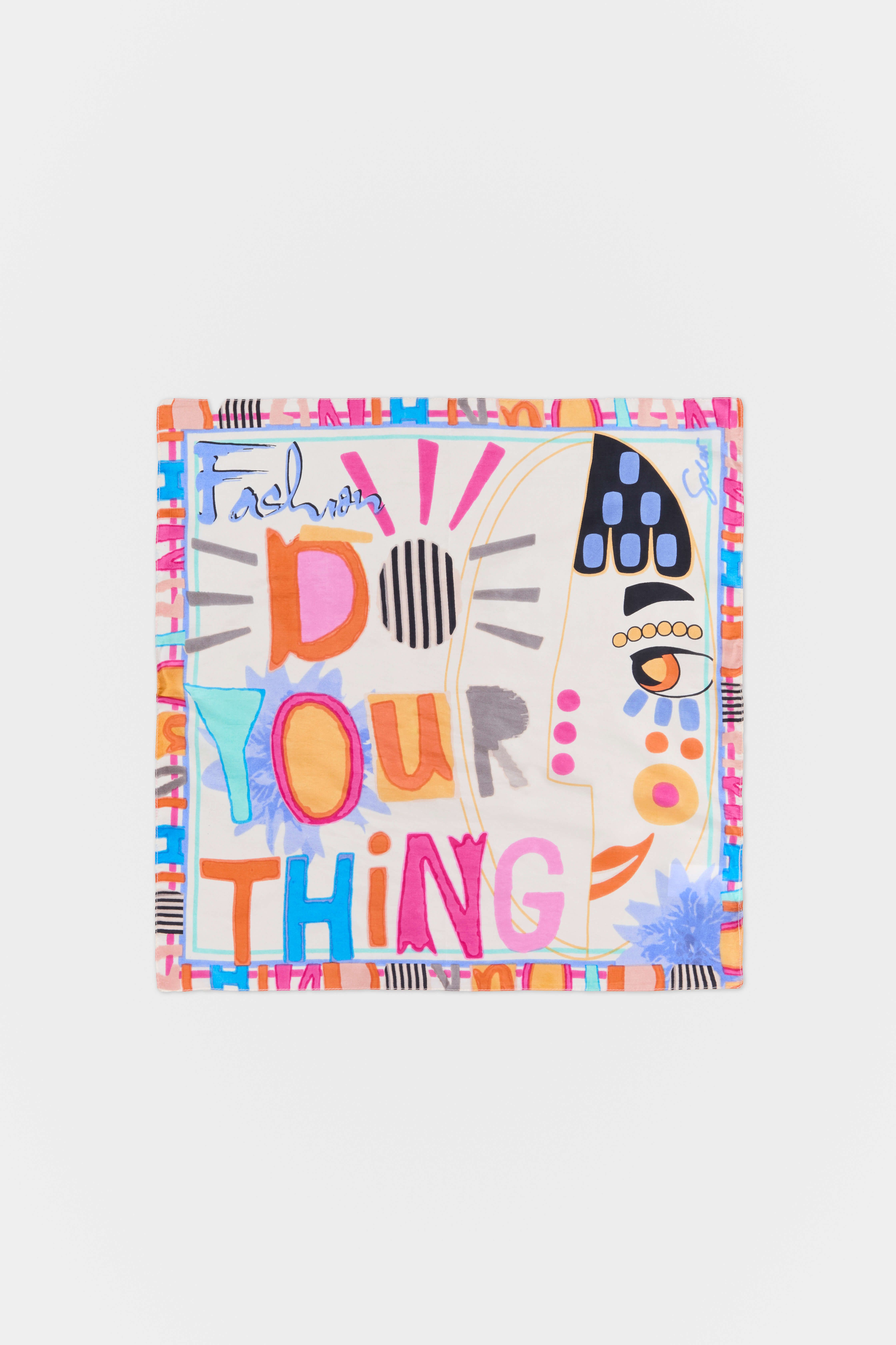 Kolorowa apaszka z jedwabiu Solar Obraz 2