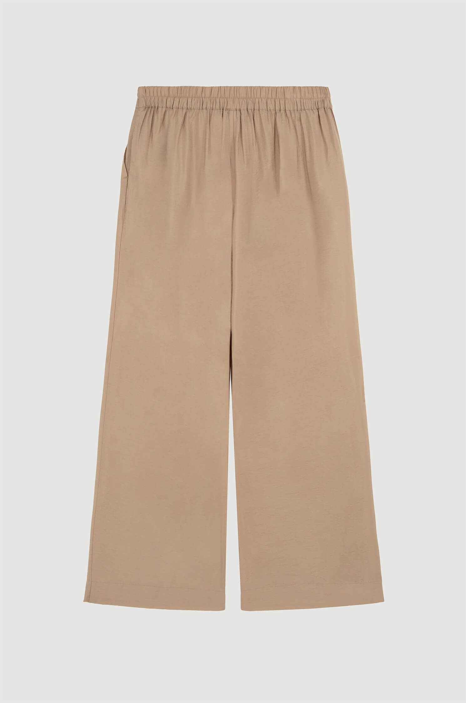 Beżowe spodnie z prostą nogawką Solar Obraz 5