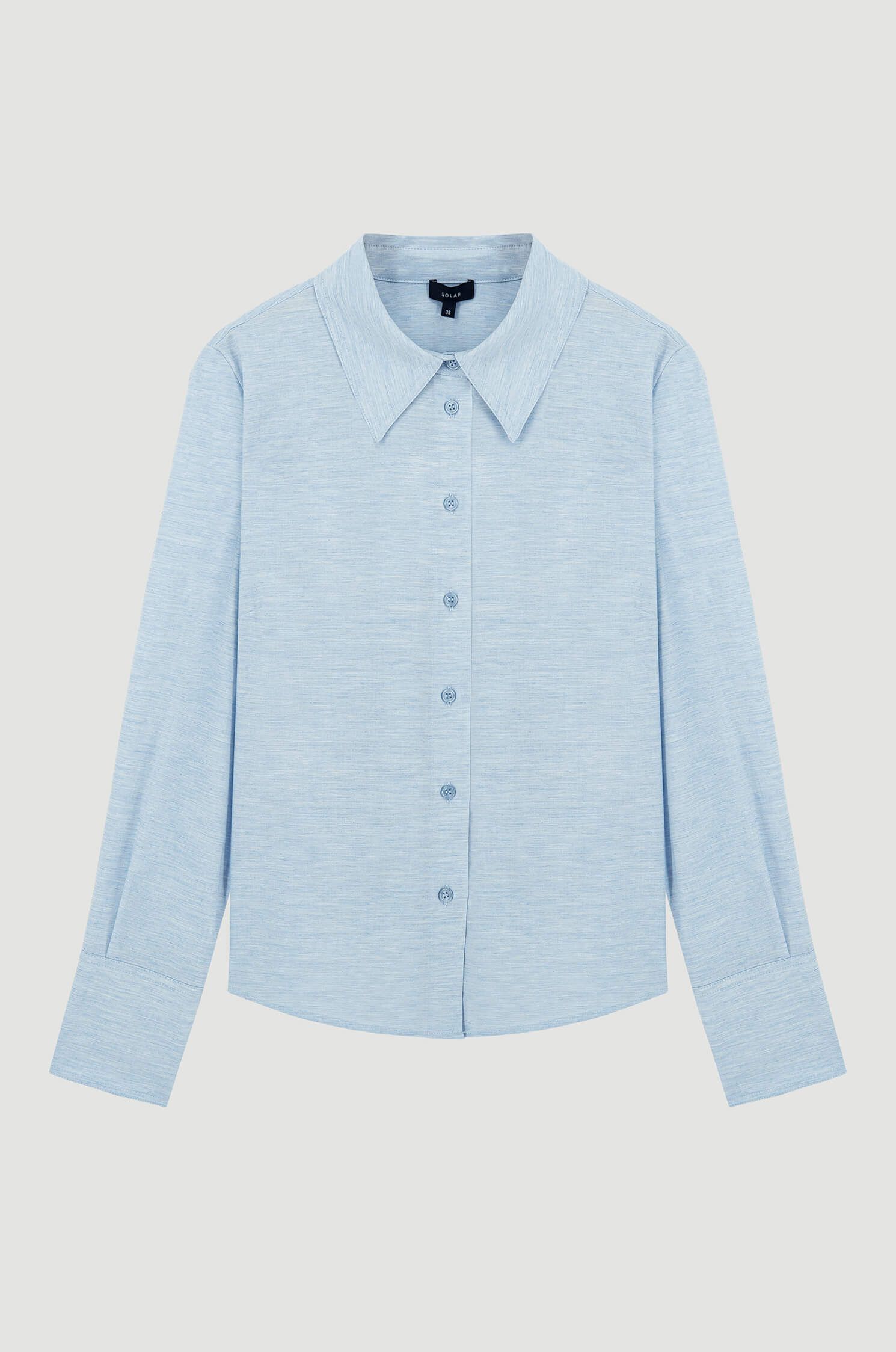 Błękitna koszula z bawełny Solar Obraz 4