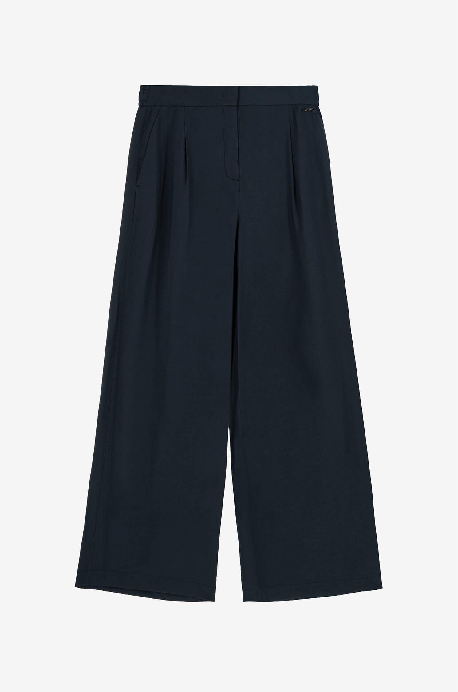 Spodnie wide leg z wiskozą Solar Obraz 4