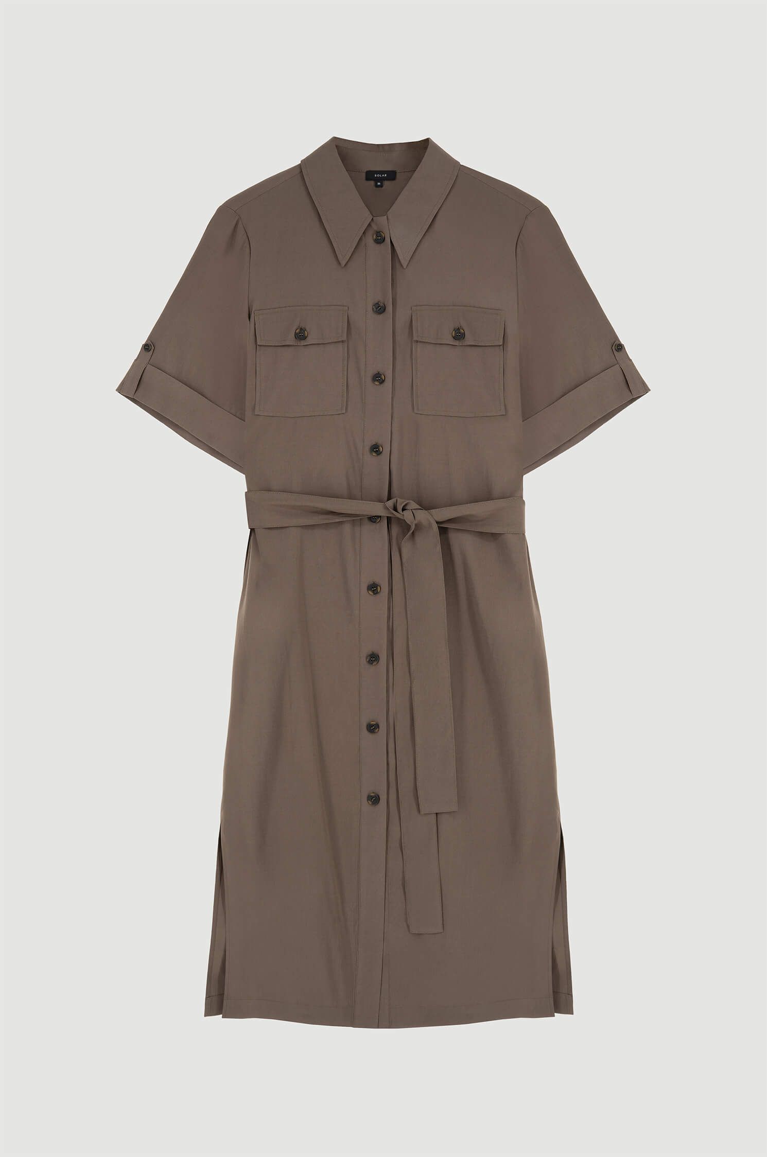 Sukienka koszulowa z wiązaniem w talii Solar Obraz 4