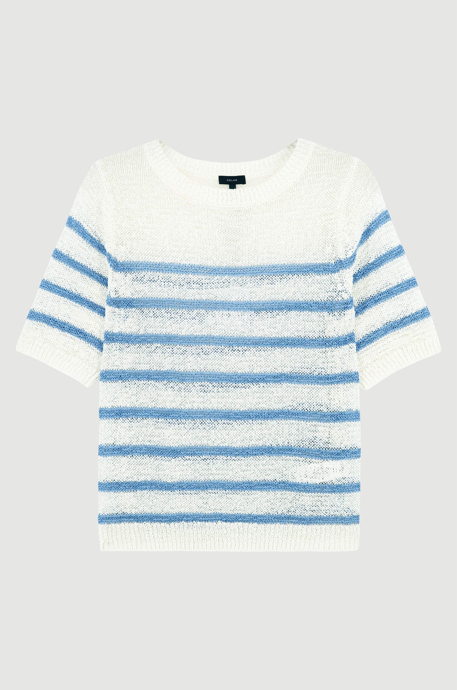 Dzianinowa bluzka w poziome pasy Solar Obraz 4