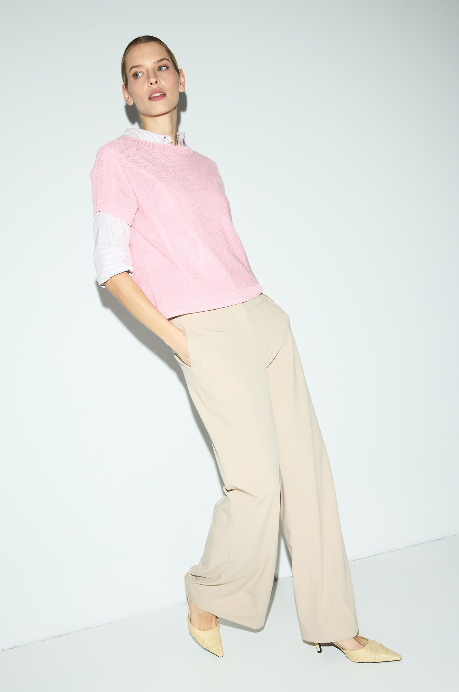 Bluzka dzianinowa z wiskozą Solar Obraz 3