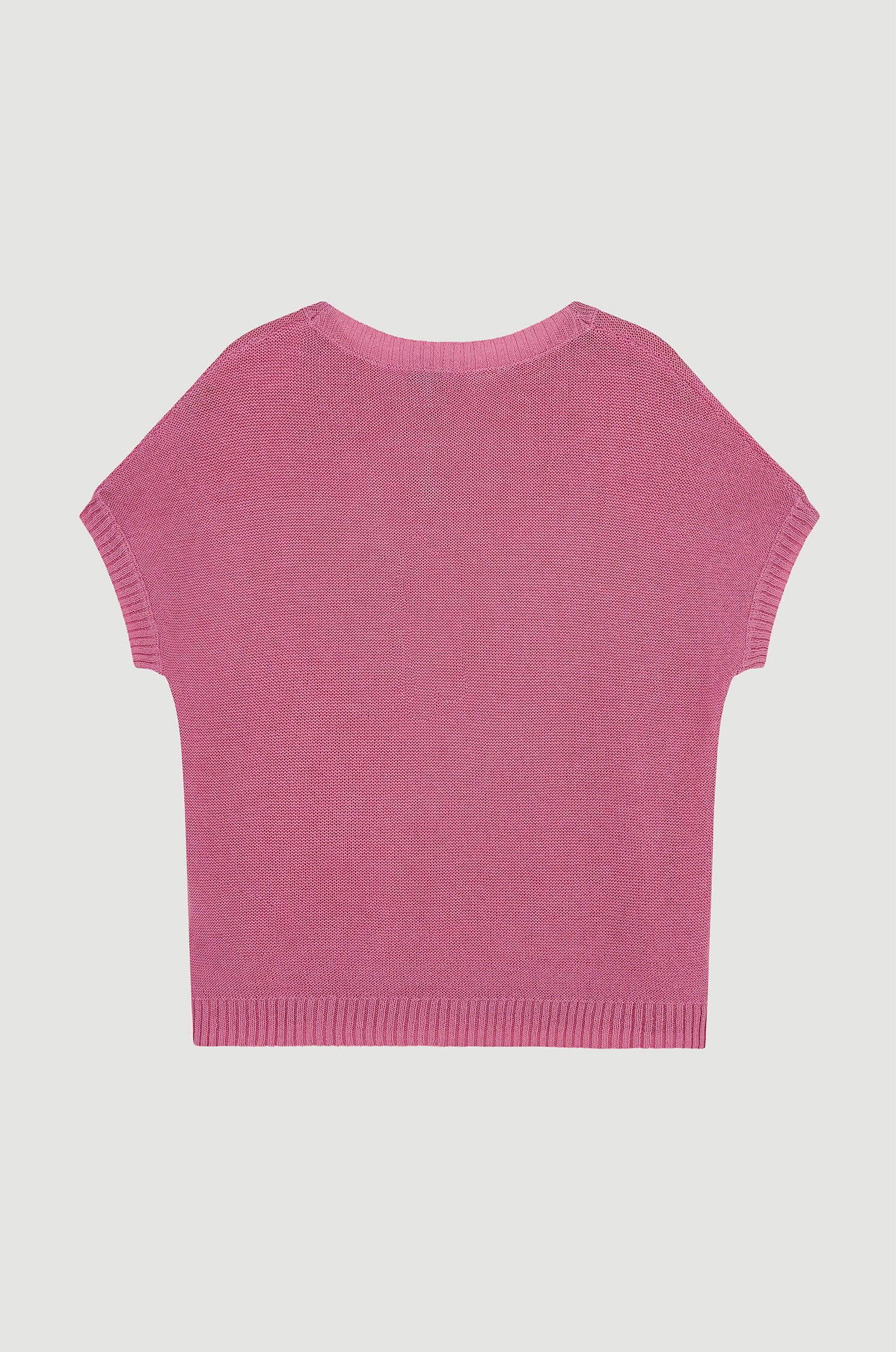 Bluzka dzianinowa z wiskozą Solar Obraz 5