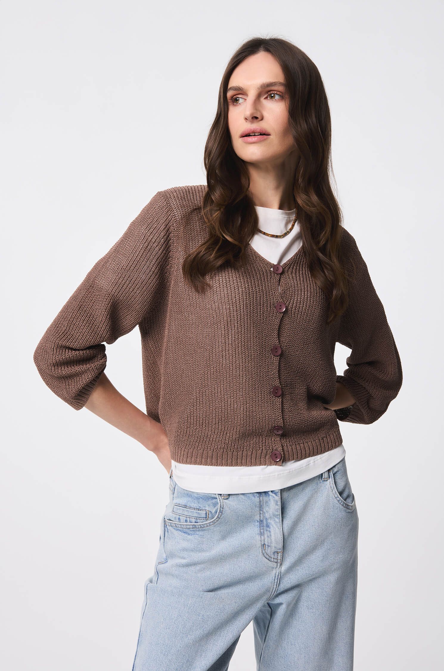 Kardigan z rękawem 3/4 Solar Obraz 3