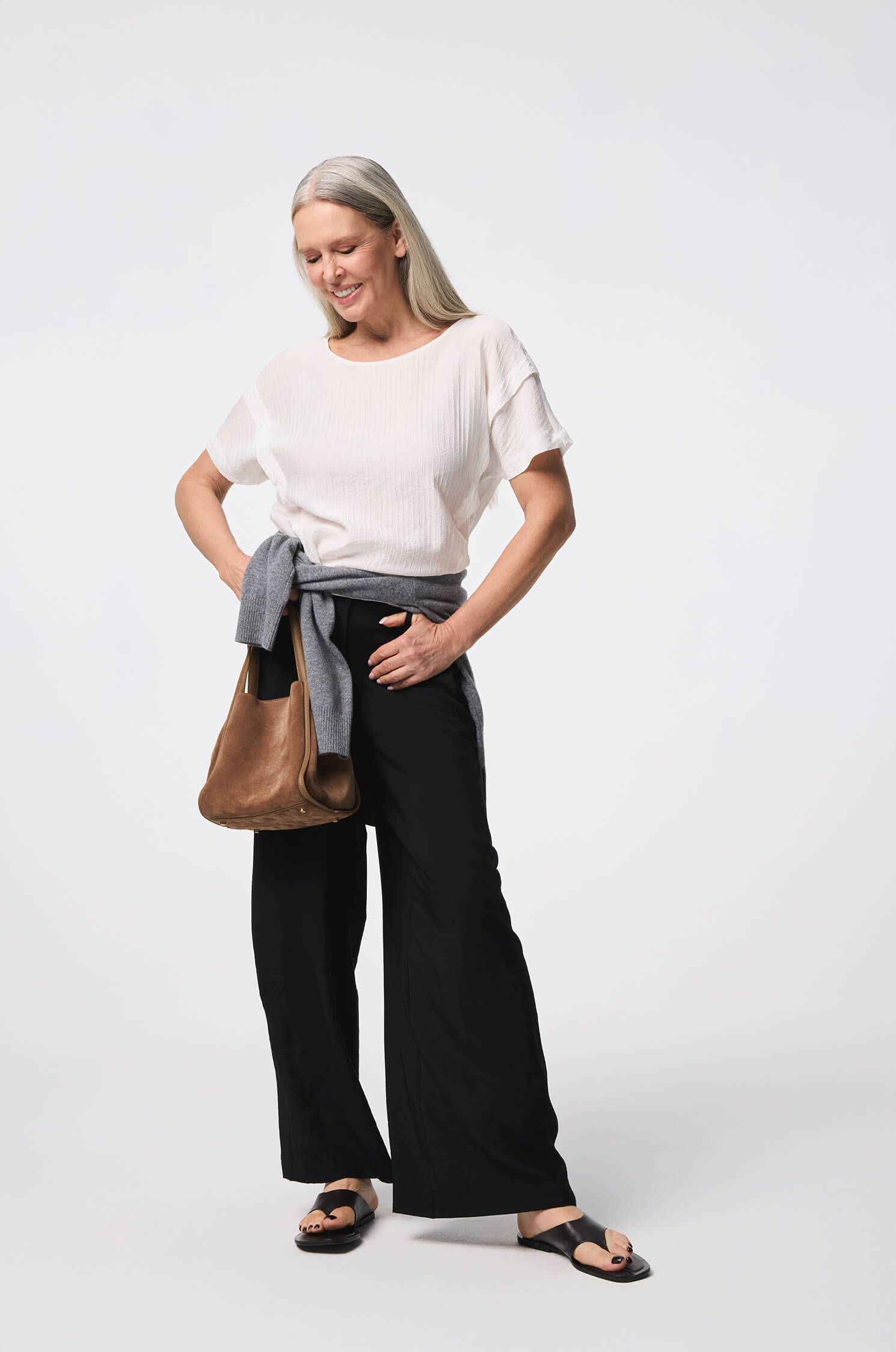 Bluzka z kreszowanego materiału Solar Obraz 1