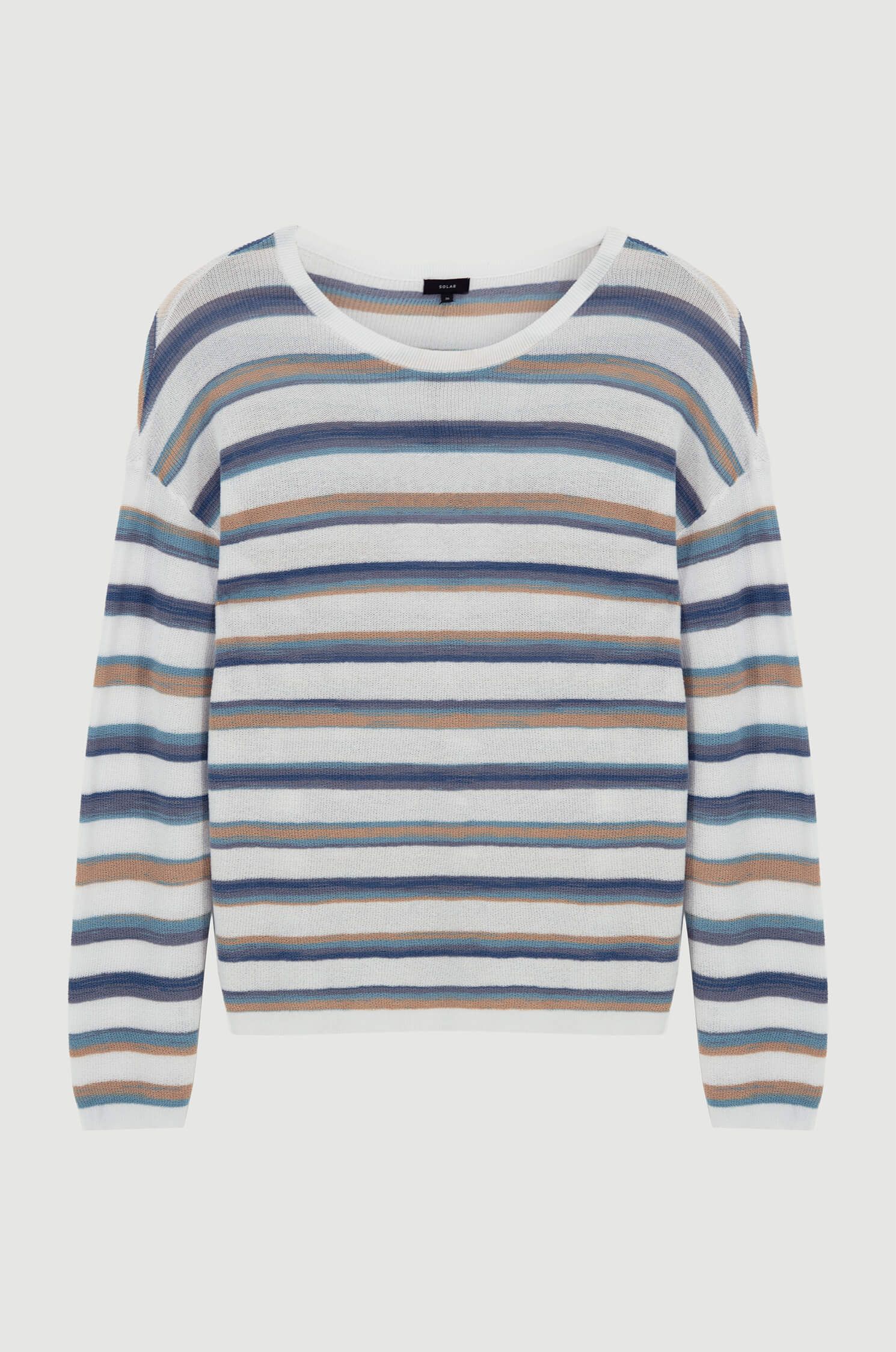 Dzianinowa bluzka w kolorowe pasy Solar Obraz 4