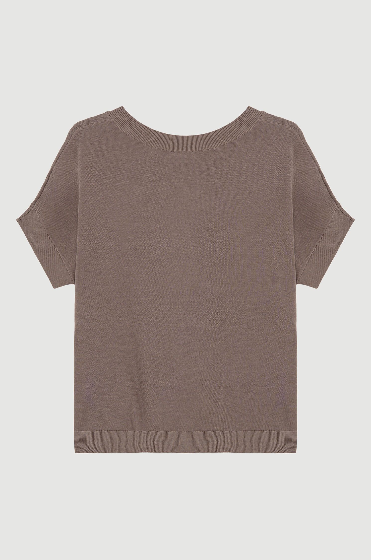 Dzianinowa bluzka z domieszką jedwabiu Solar Obraz 5