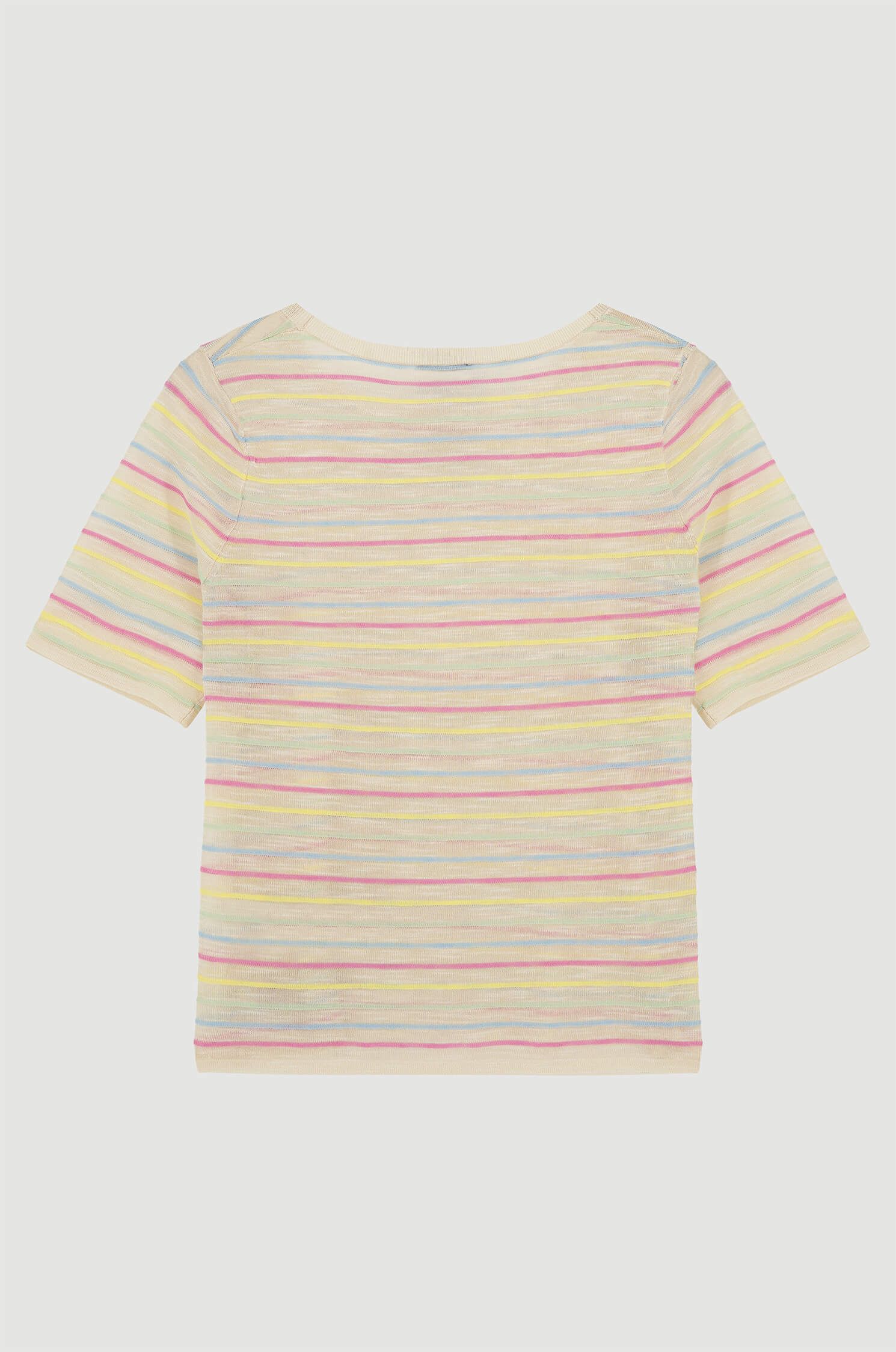 Bluzka z wiskozą w kolorowe pasy Solar Obraz 5