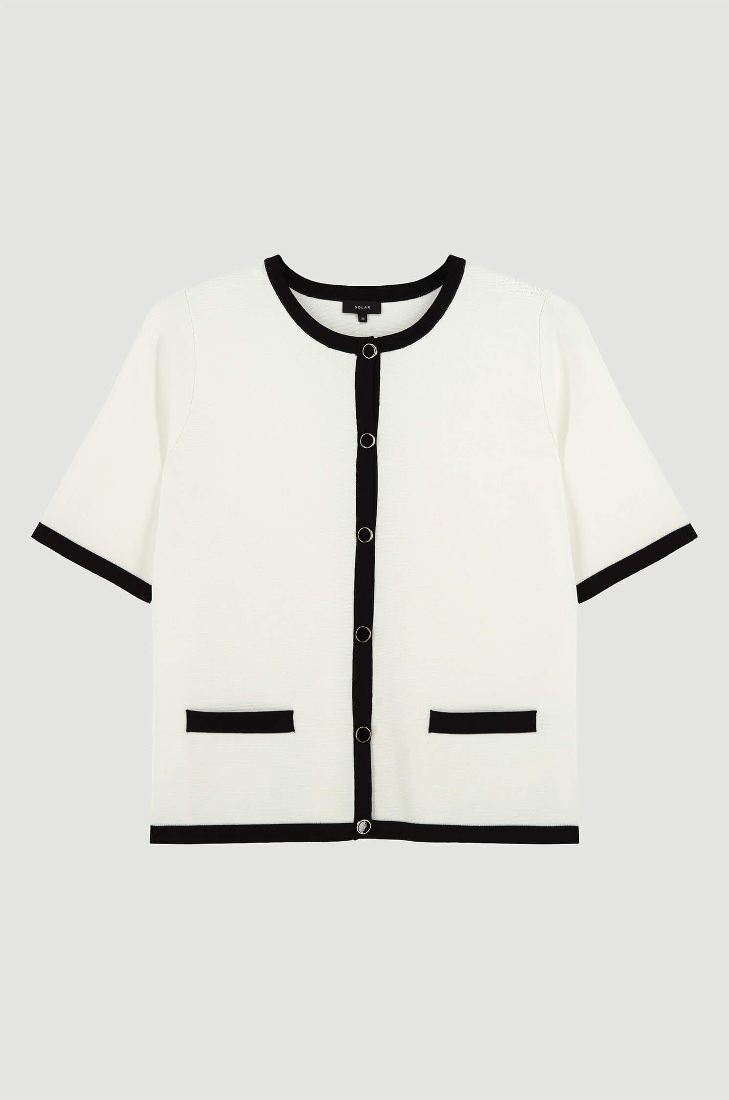 Bluzka z kontrastowymi wykończeniami Solar Obraz 4