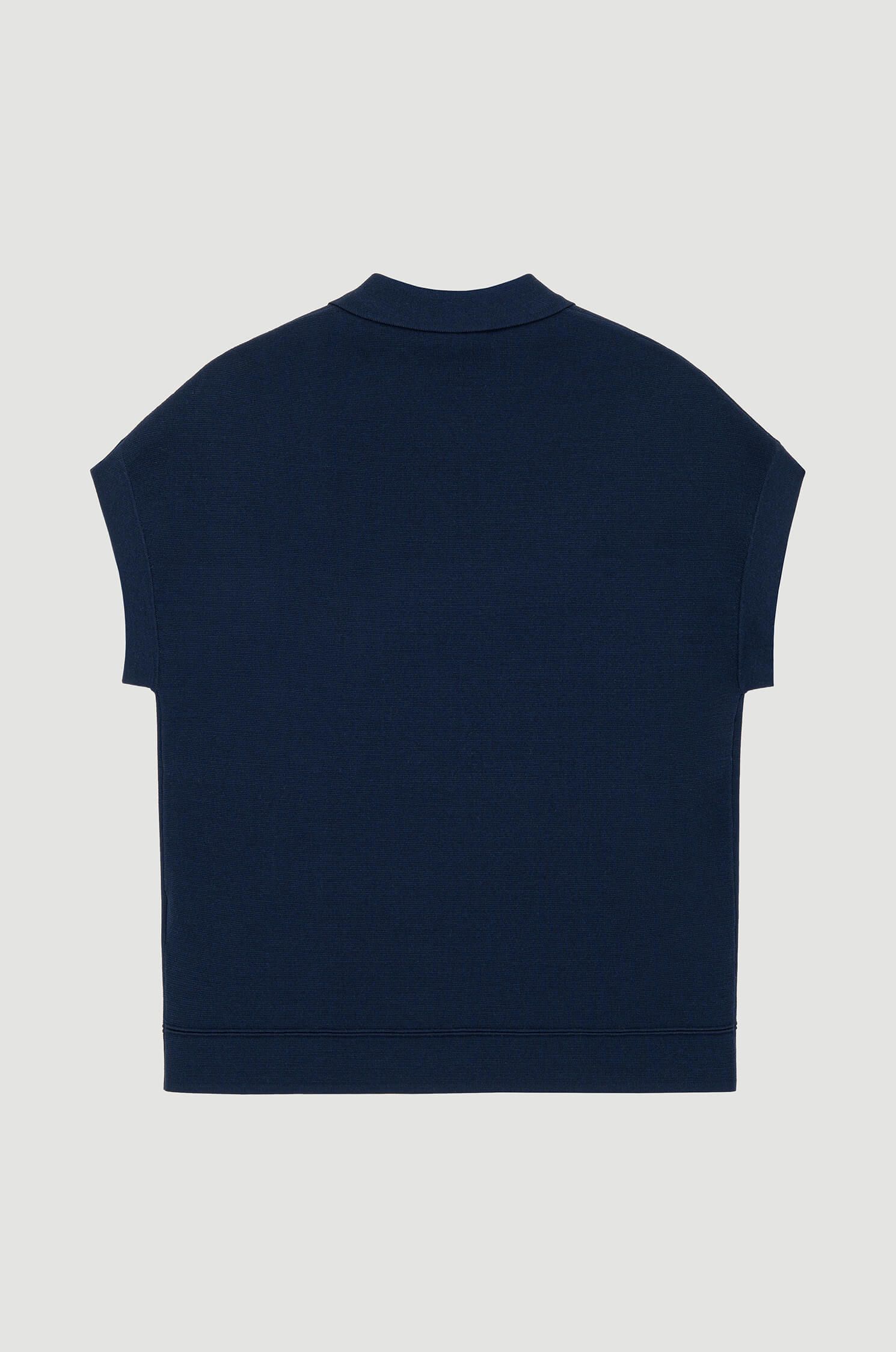 Dzianinowa bluzka z kołnierzykiem zapinana na zame Solar Obraz 5