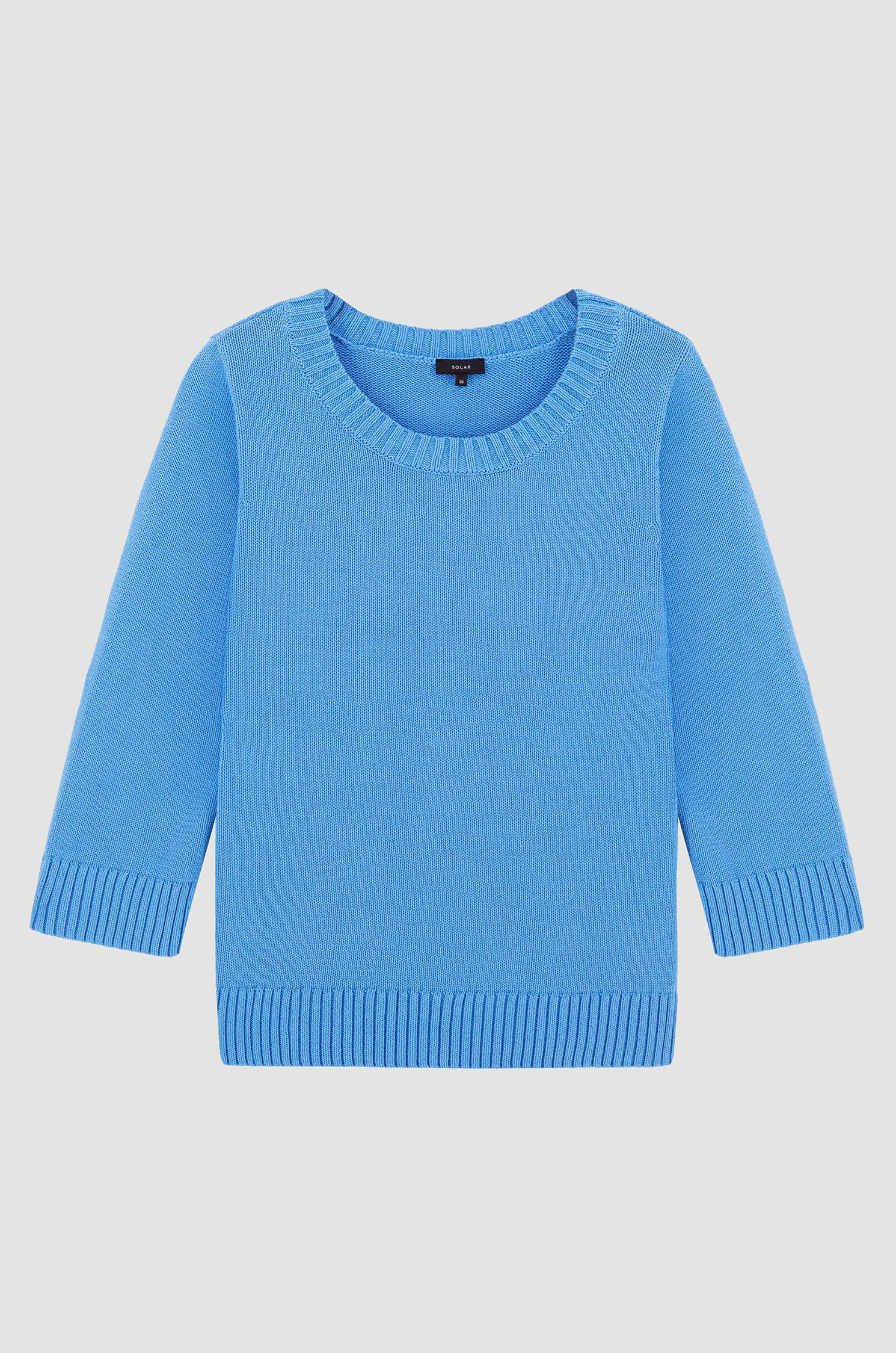 Bawełniany sweter z rękawem 3/4 Solar Obraz 4