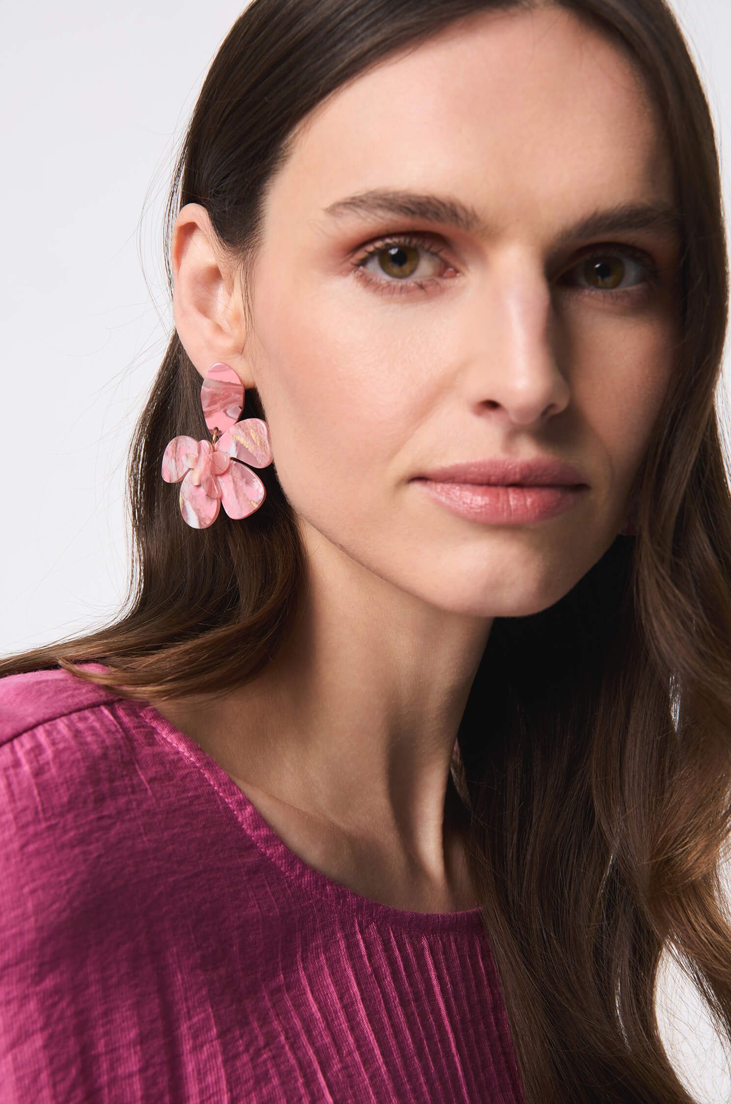 Różowe kolczyki kwiaty Solar Obraz 1