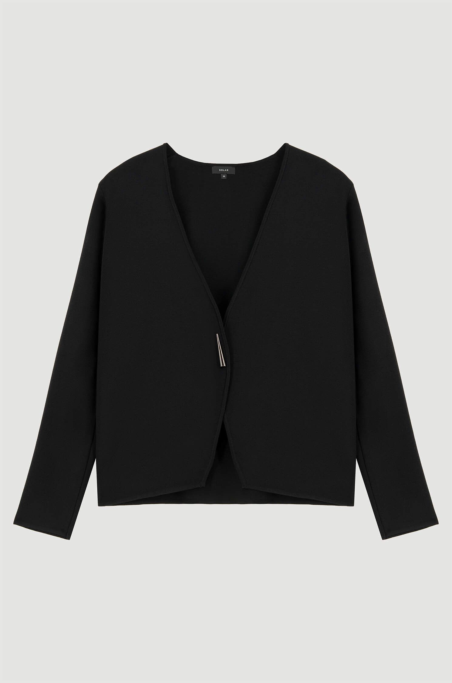 Dzianinowy kardigan z ozdobnym guzikiem Solar Obraz 4