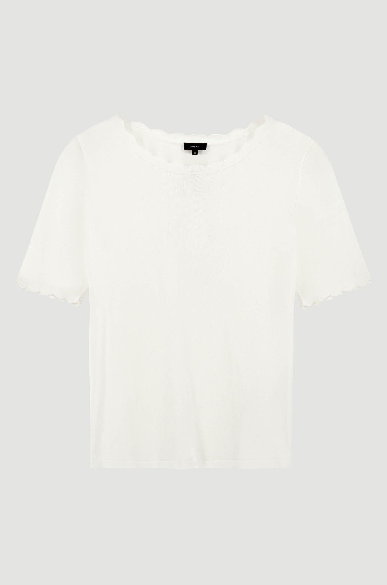 Dzianinowa bluzka z ozdobnym wykończeniem Solar Obraz 5