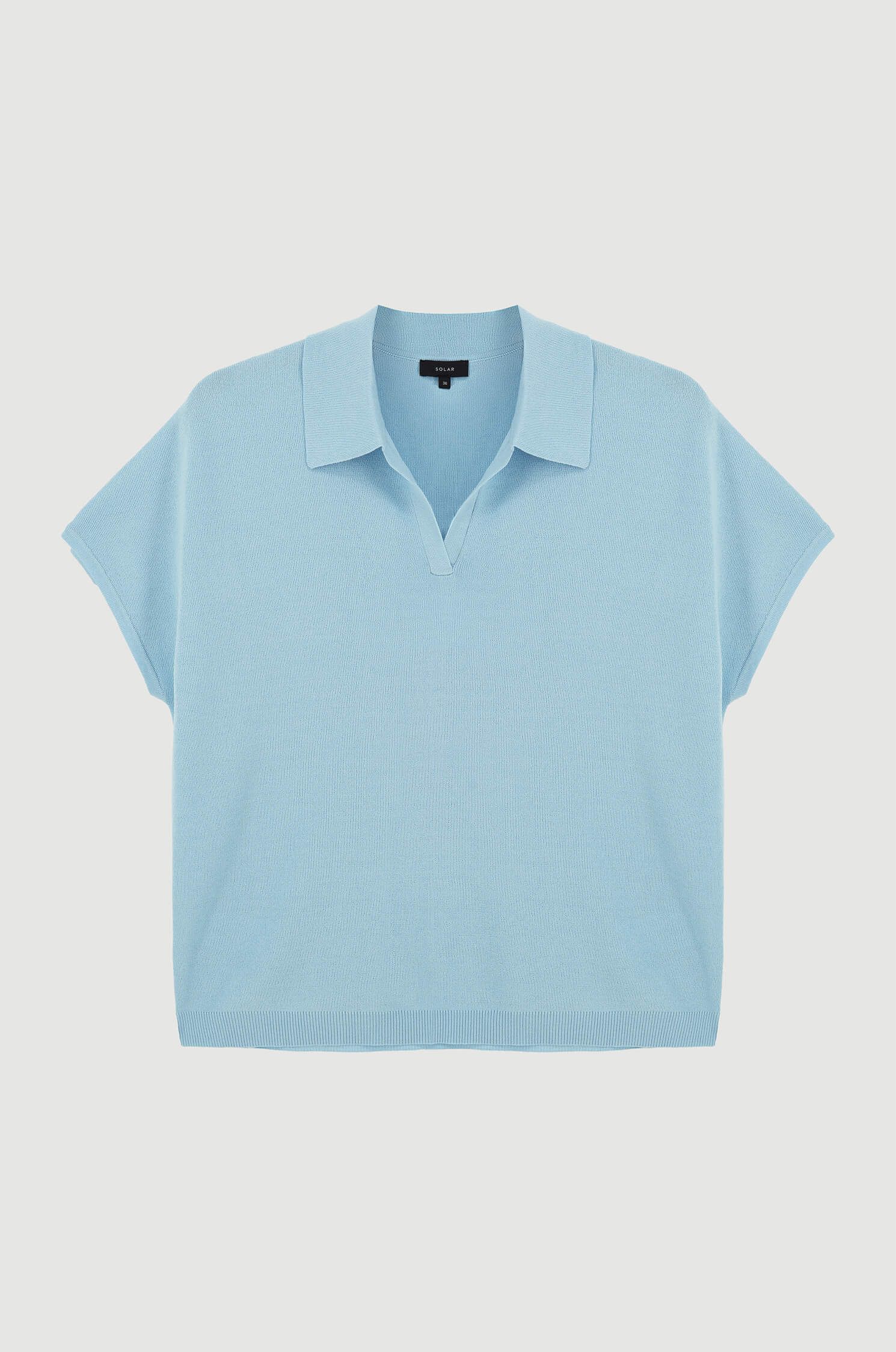 Dzianinowa bluzka z kołnierzykiem Solar Obraz 4