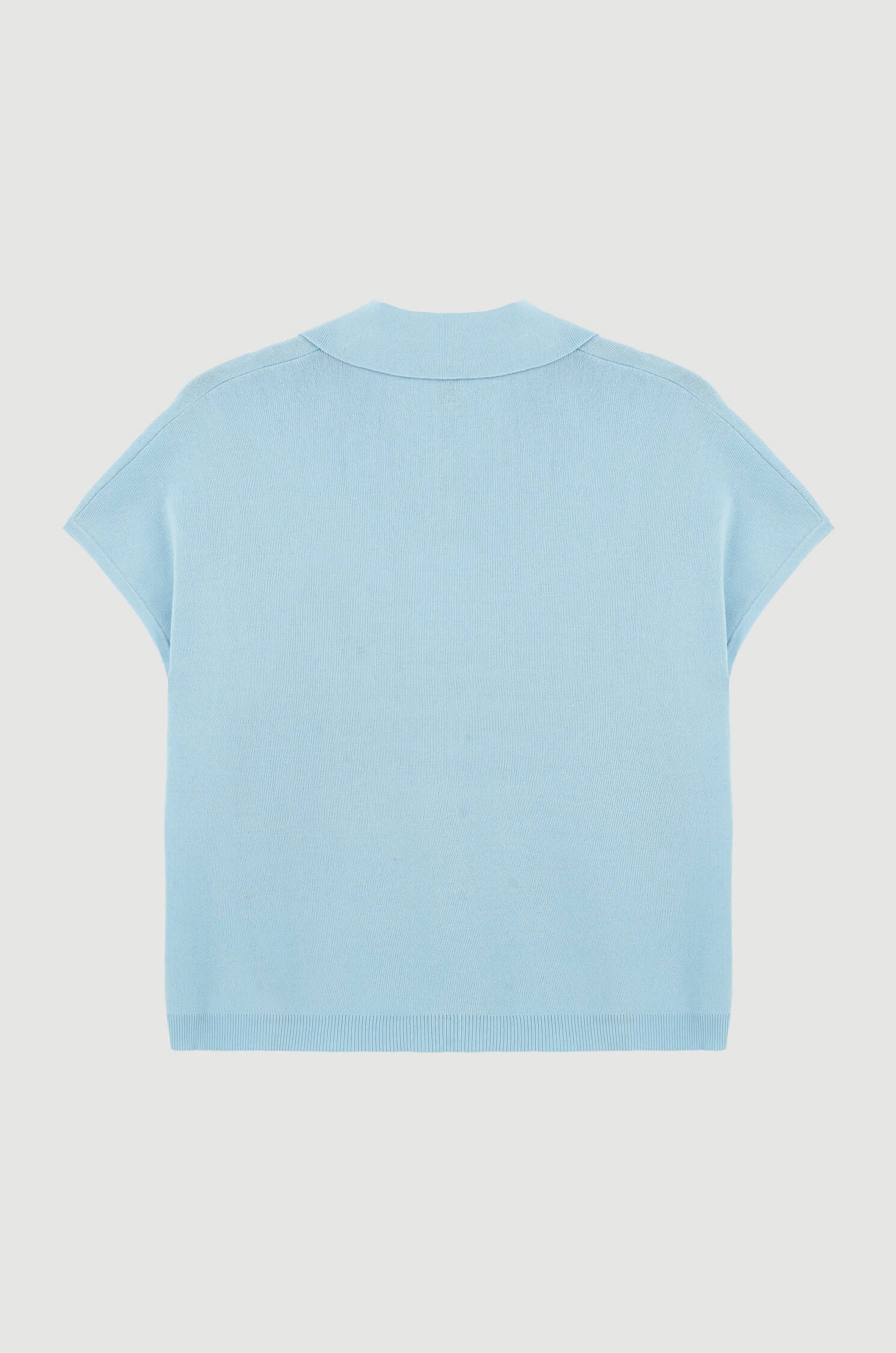 Dzianinowa bluzka z kołnierzykiem Solar Obraz 5