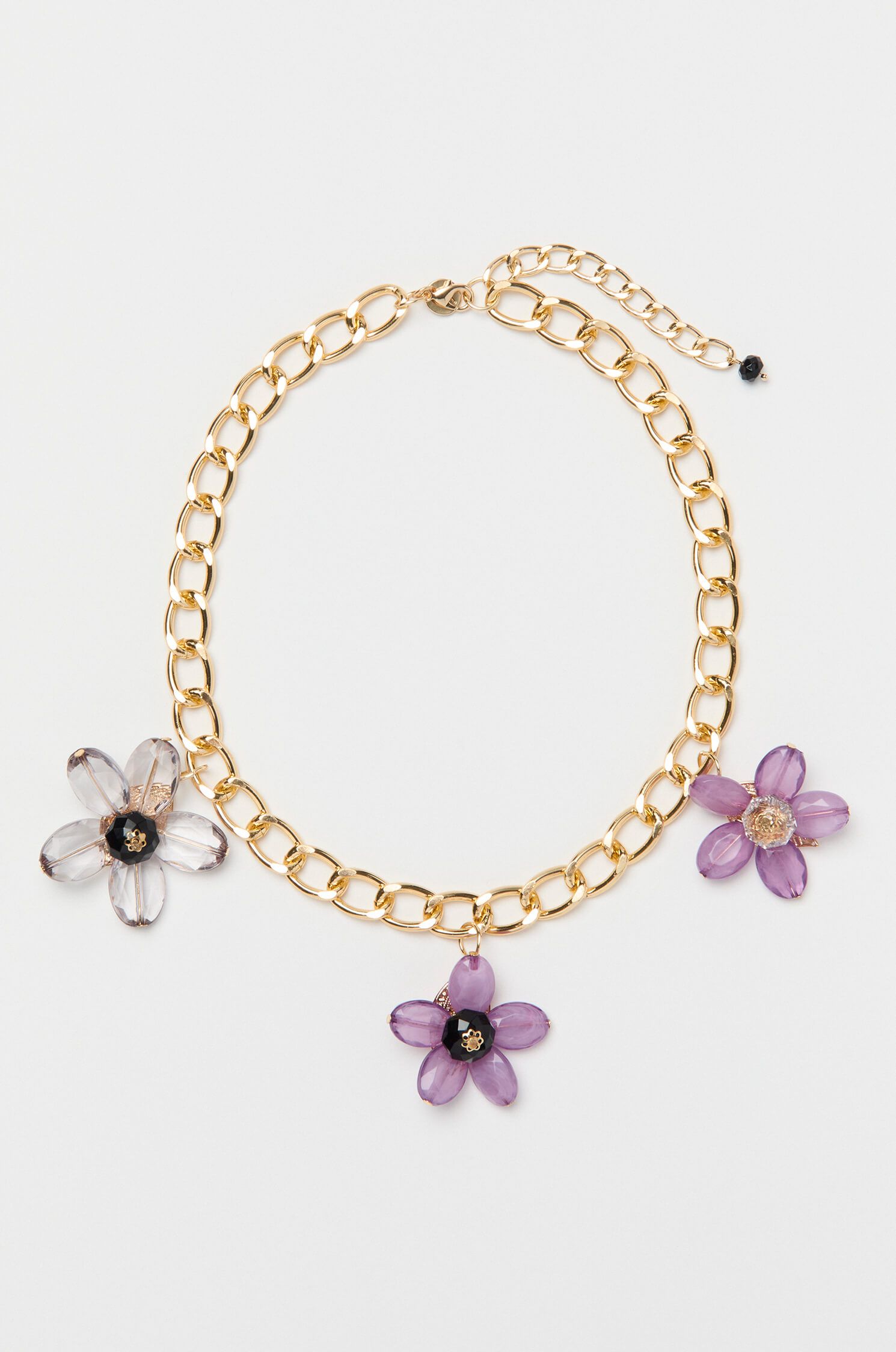 Naszyjnik łańcuchowy z fioletowymi zawieszkami Solar Obraz 2