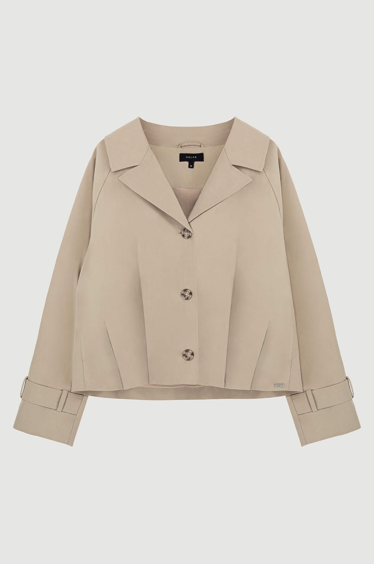Beżowa kurtka z klapami Solar Obraz 5