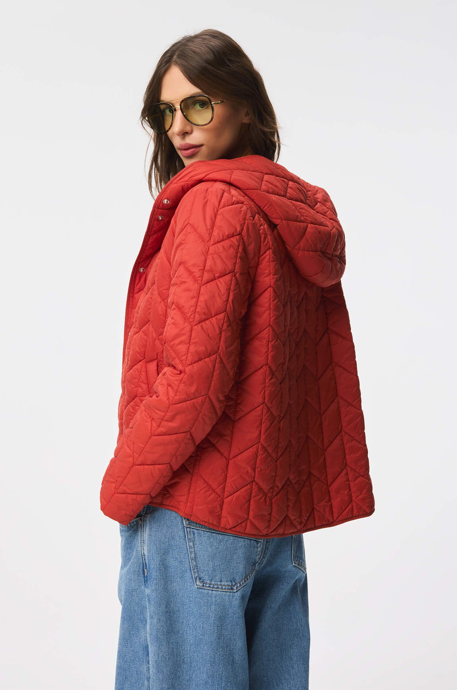 Pikowana kurtka z kapturem Solar Obraz 3