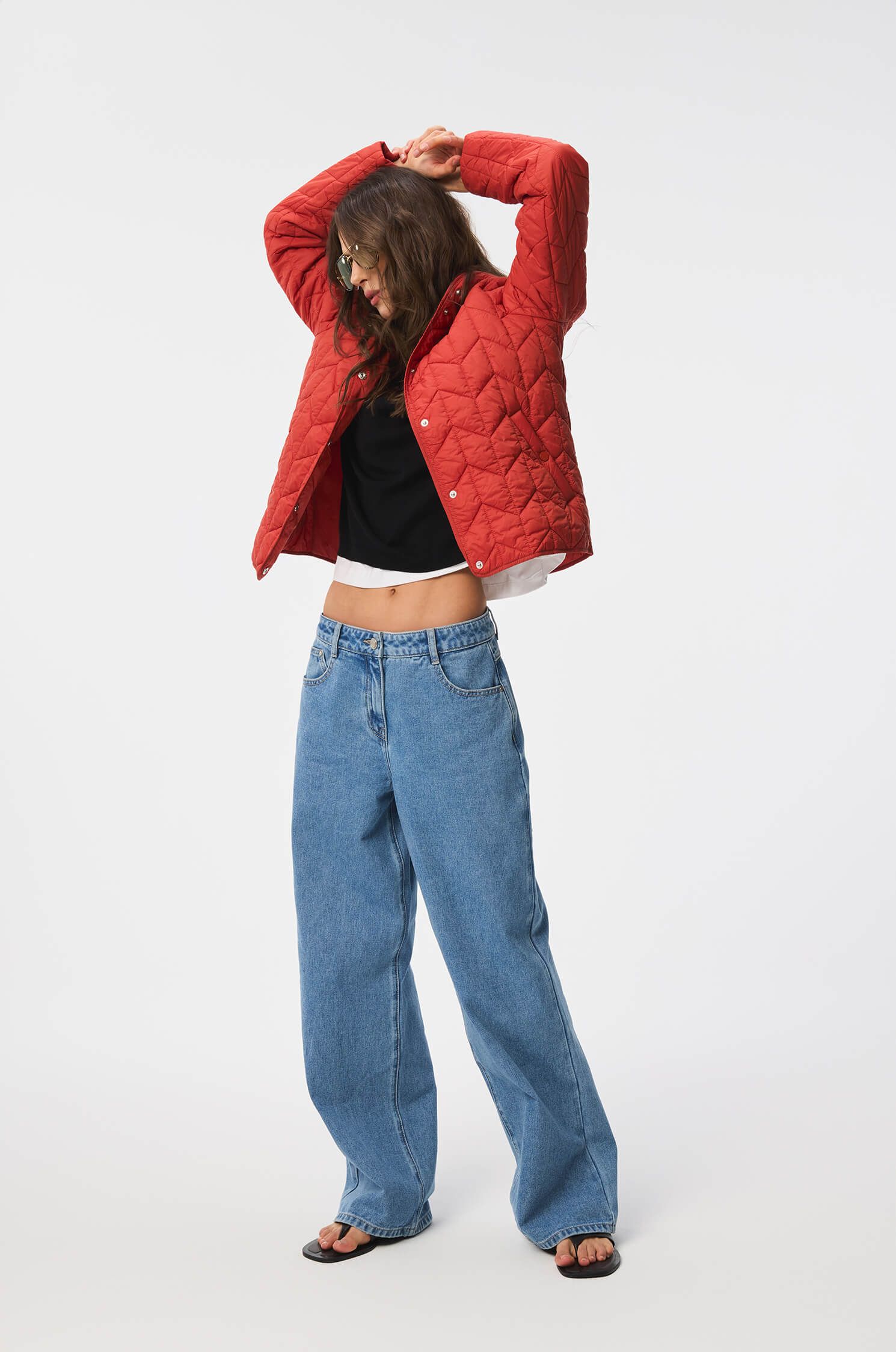 Pikowana kurtka z kapturem Solar Obraz 4